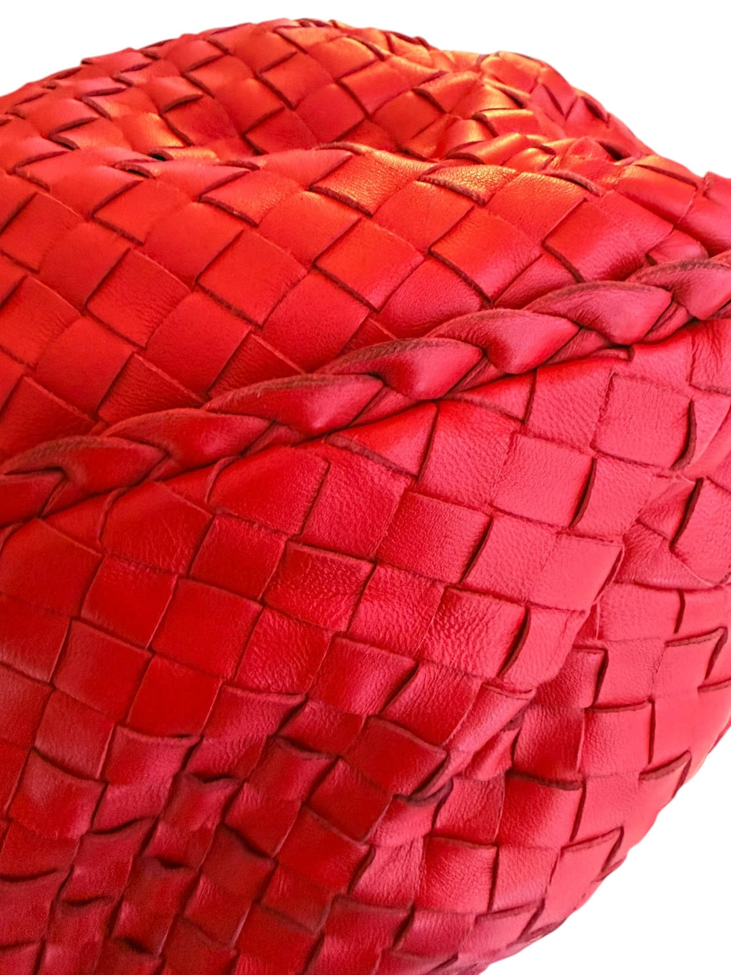 Bottega Veneta Intrecciato Nappa Maxi Belly Hobo Bag in Flame Red