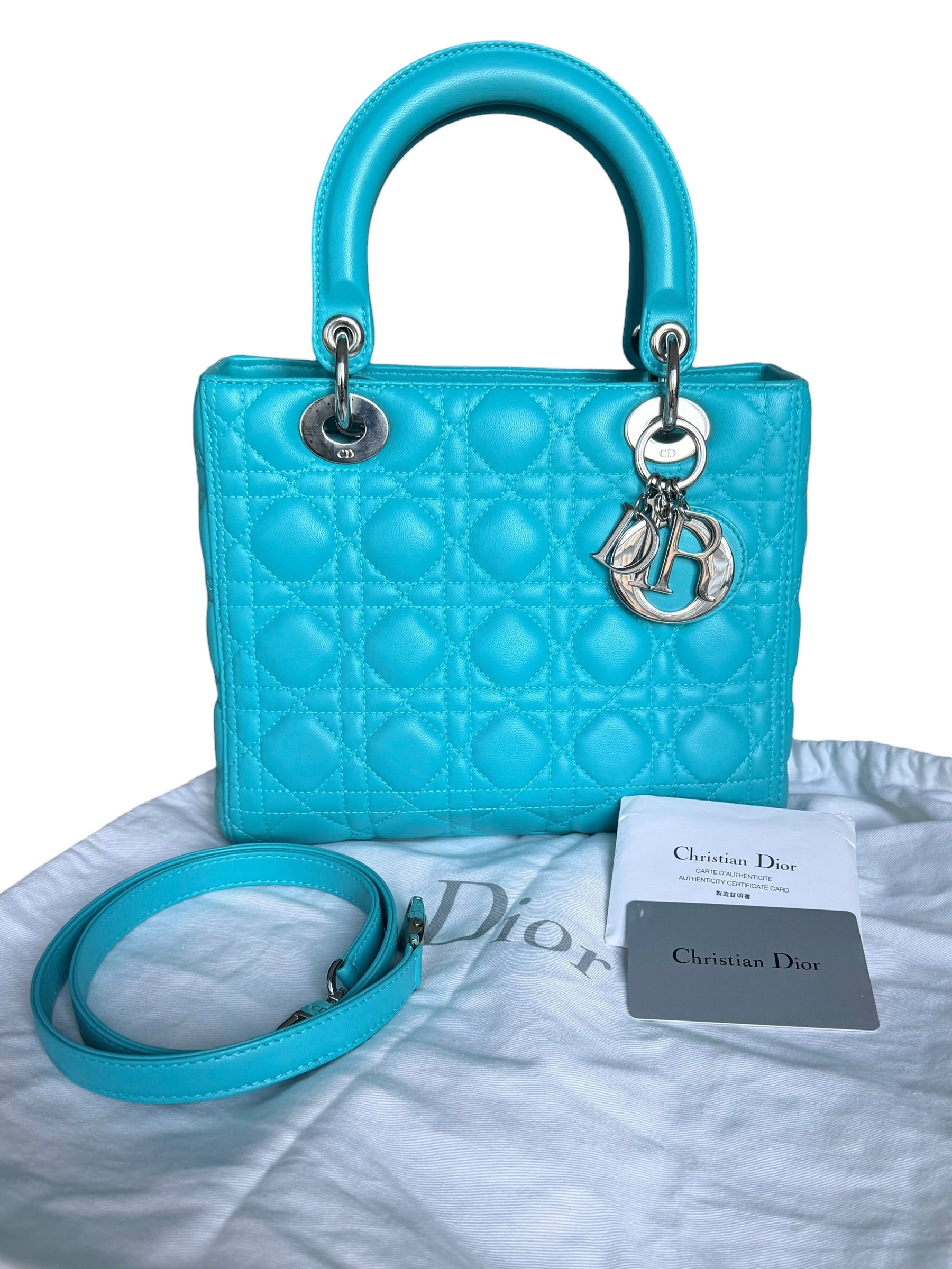 Dior Medium Lady Dior in Tiffany Blue
