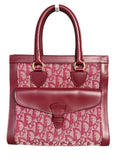 Christian Dior 2002 Trotter Canvas and Leather Pocket Tote in Burgundy
