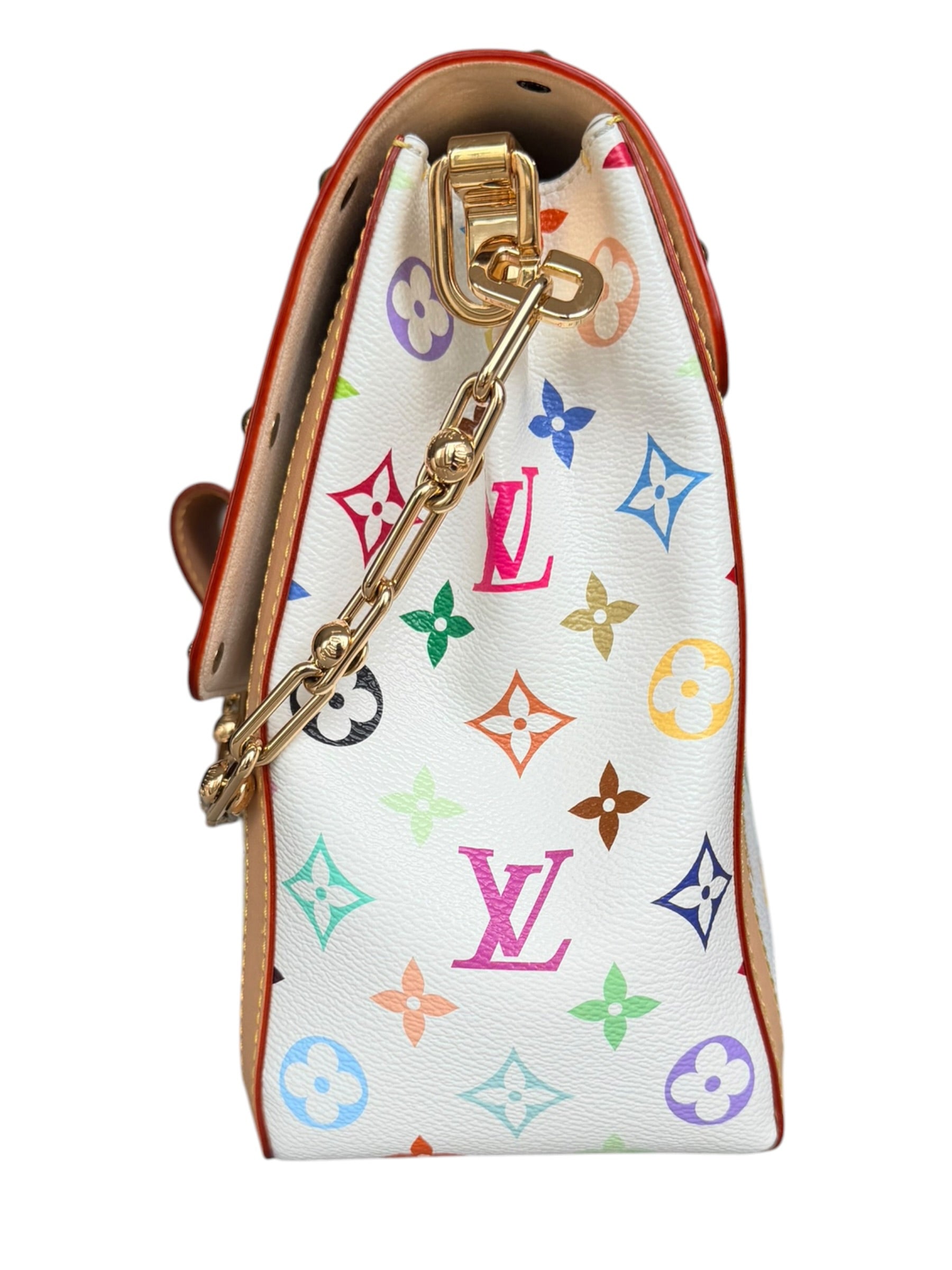 Louis Vuitton x Takashi Murakami Dauphine Soft GM in White Multicolor Monogram
