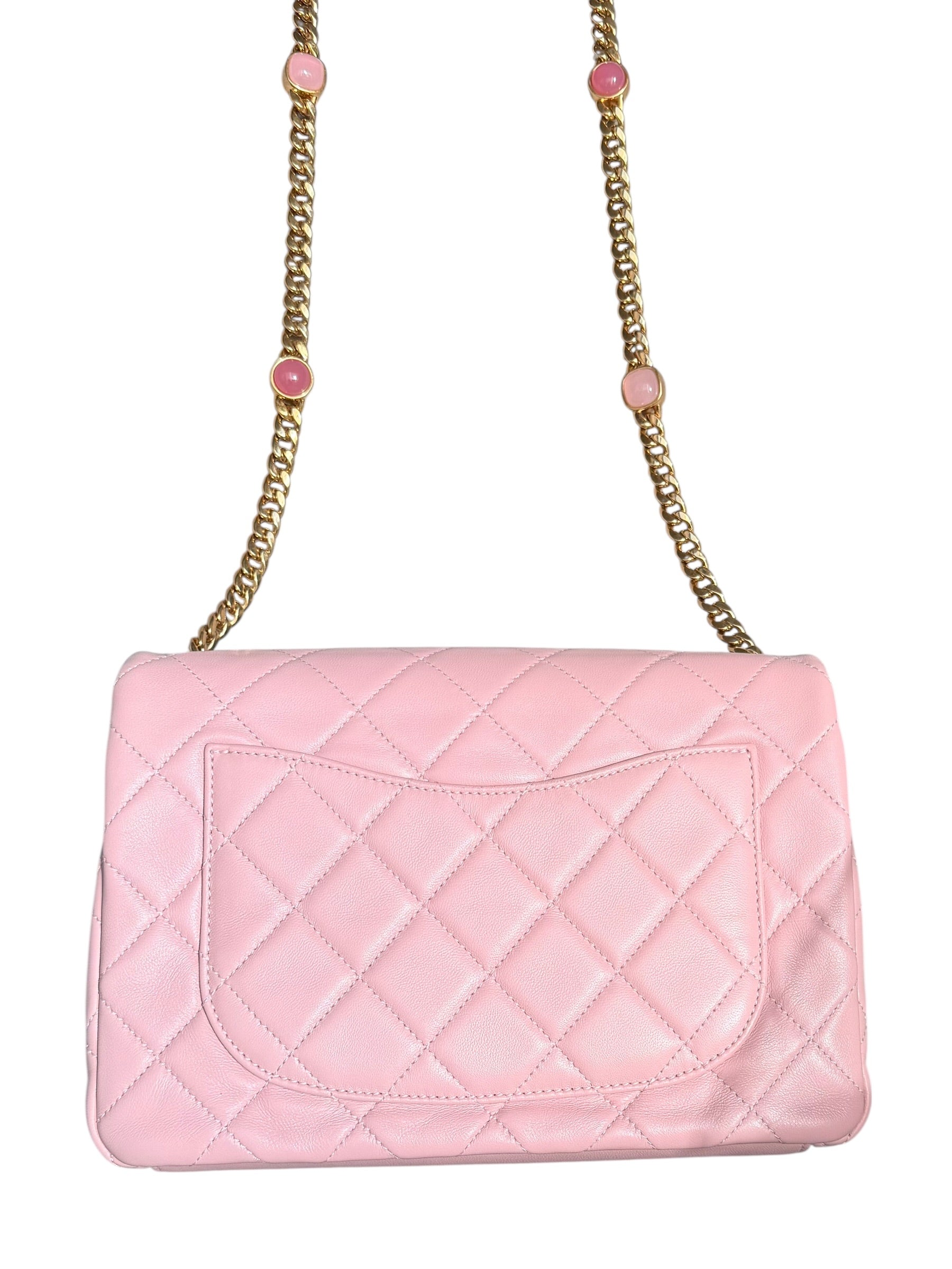 Chanel Small Classic Flap with Fantasy Stone Chain - Pink, GHW