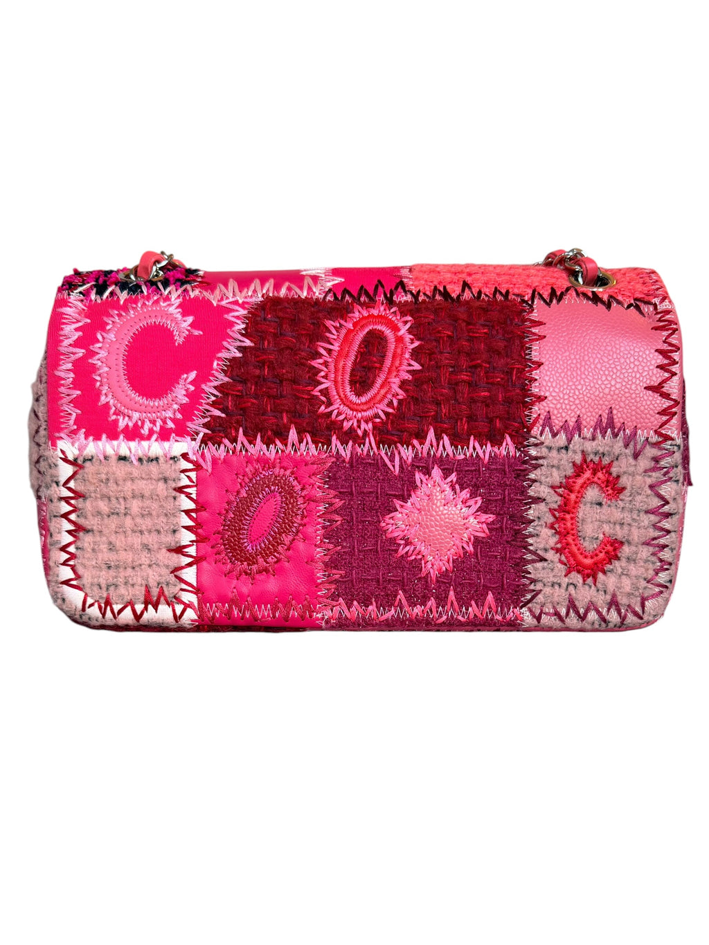 Chanel Medium Classic Flap Patchwork Bag in Pink with SHW