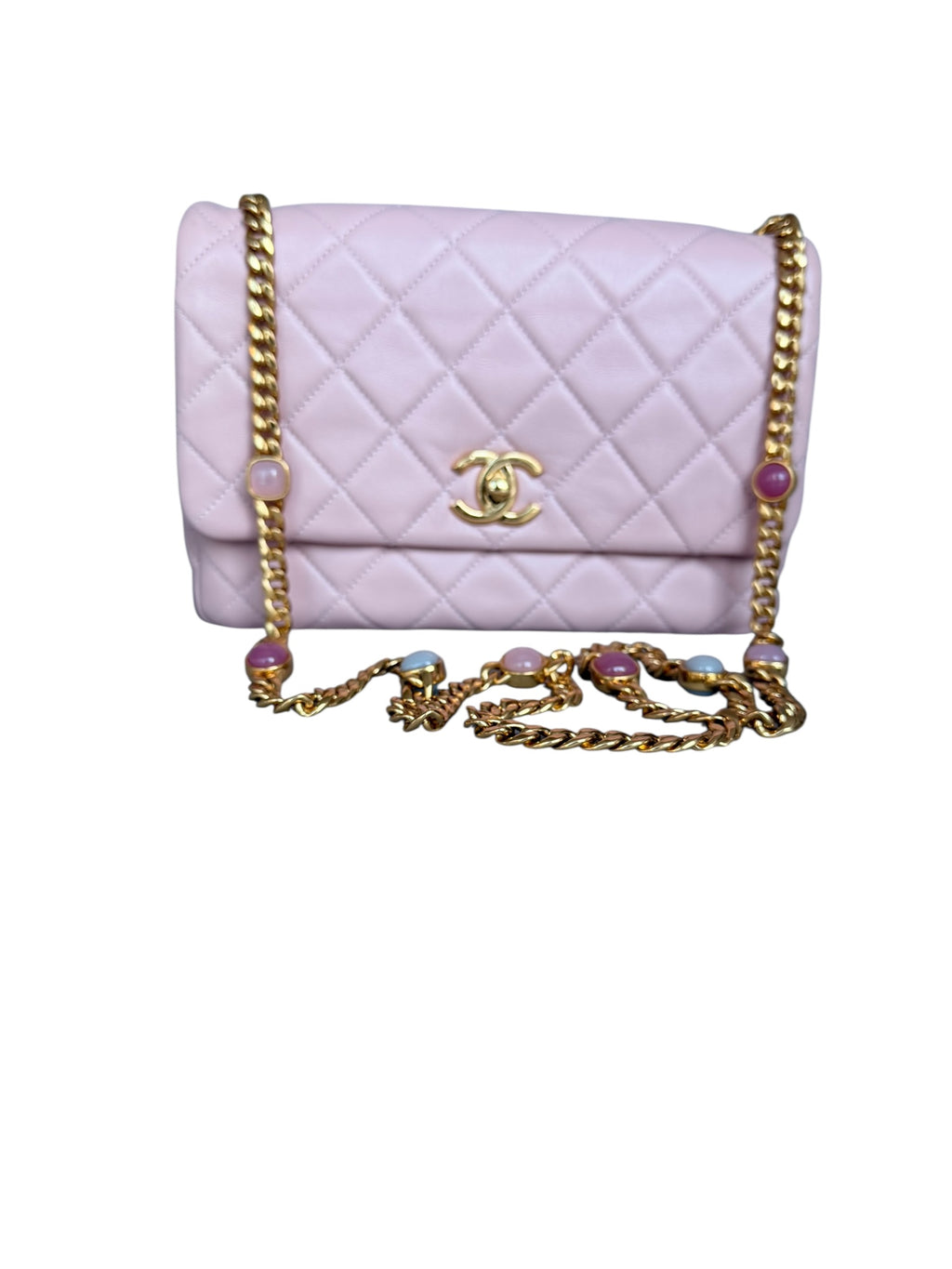 Chanel Small Classic Flap with Fantasy Stone Chain - Pink, GHW