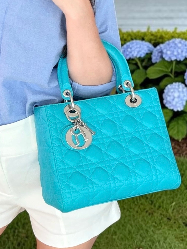 Dior Medium Lady Dior in Tiffany Blue