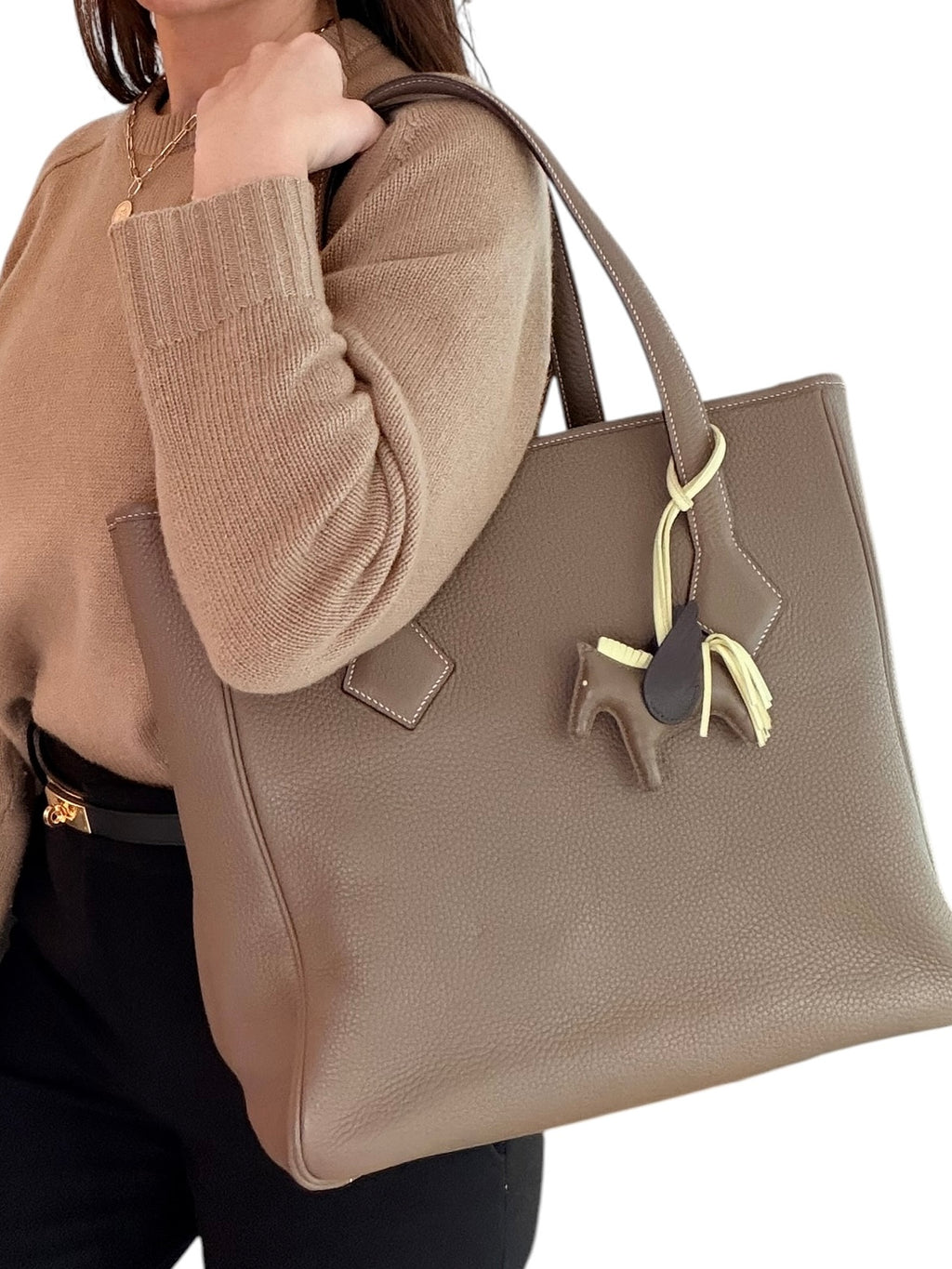Hermès 2006 Victoria II Cabas Tote Bag in Etoupe