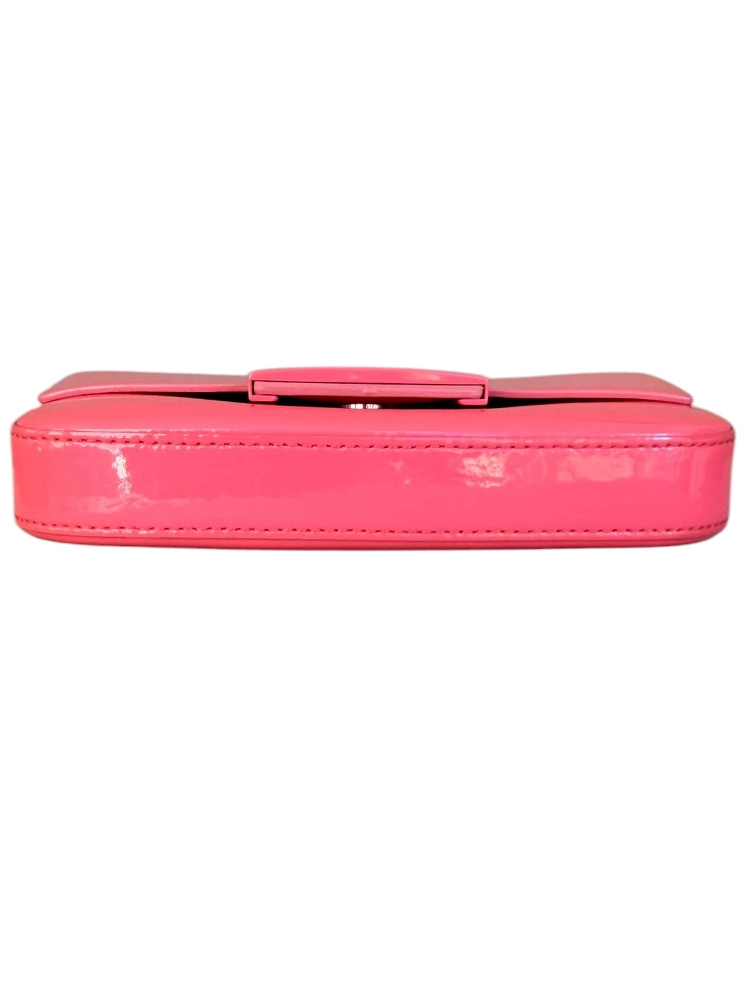 Fendi Mini Baguette Leather Phone Pouch in Pink Enamel