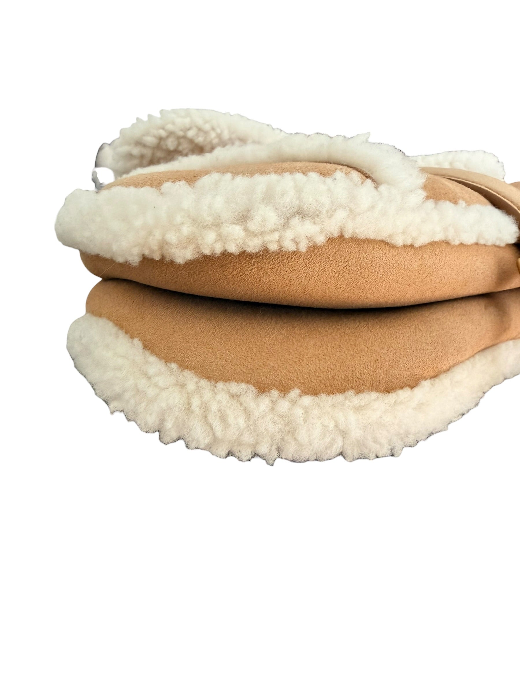 Dior Shearling Saddle Bag in Tan Suede with Gold Hardware