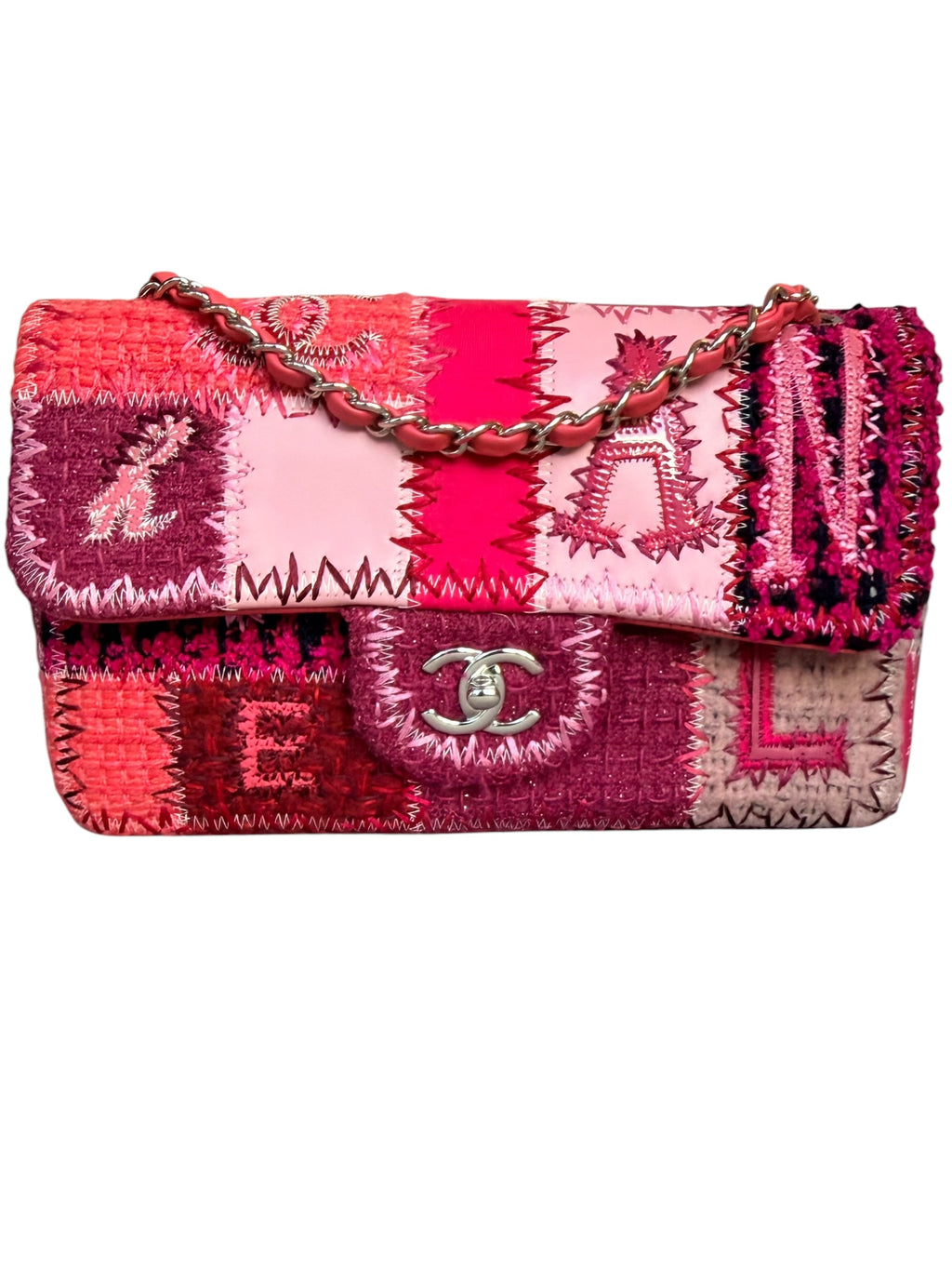 Chanel Medium Classic Flap Patchwork Bag in Pink with SHW