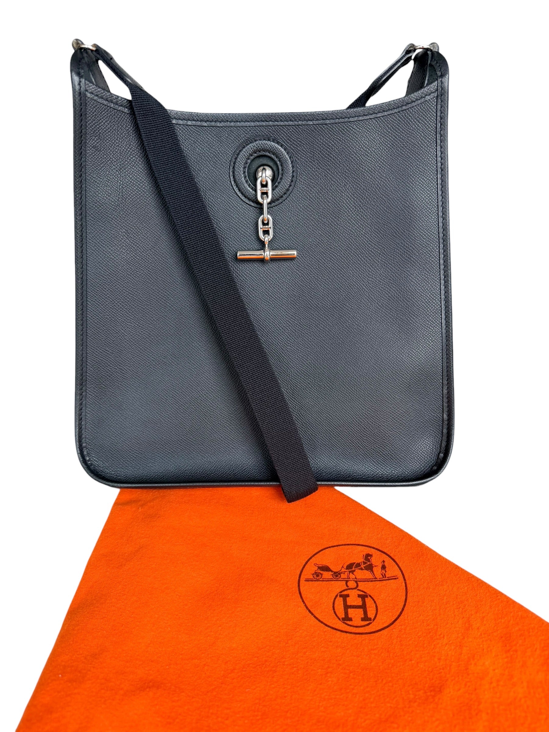 Hermés Vintage Vespa PM Bag in Noir Veau Epsom Leather PHW