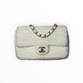 Chanel Sequin Single Flap in Ivory White with Champagne GHW
