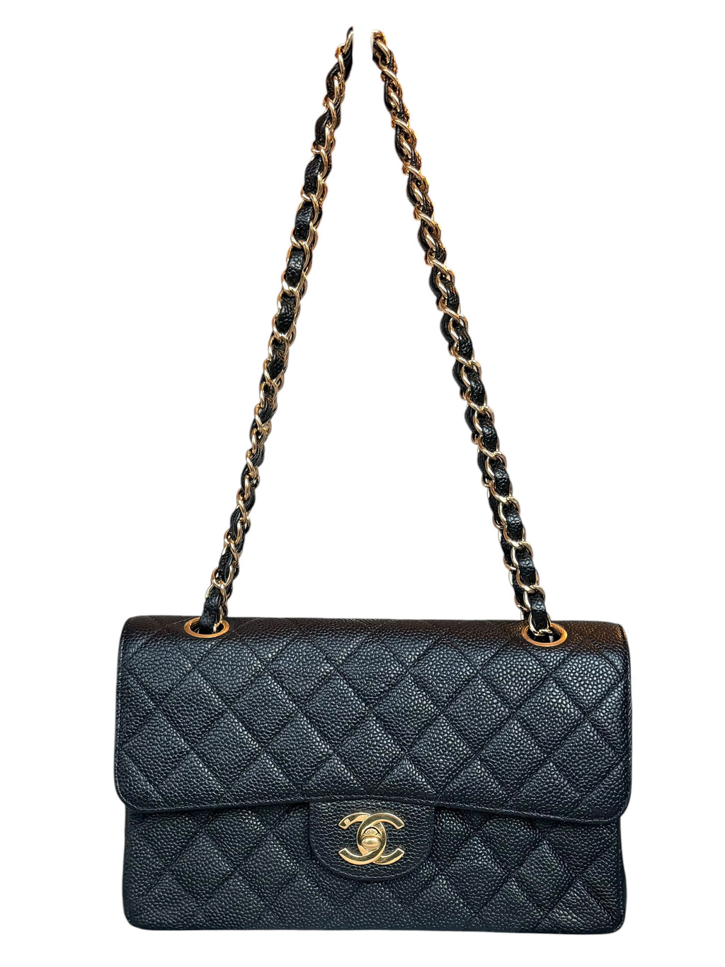 Chanel Small Double Flap in Black Caviar Leather GHW