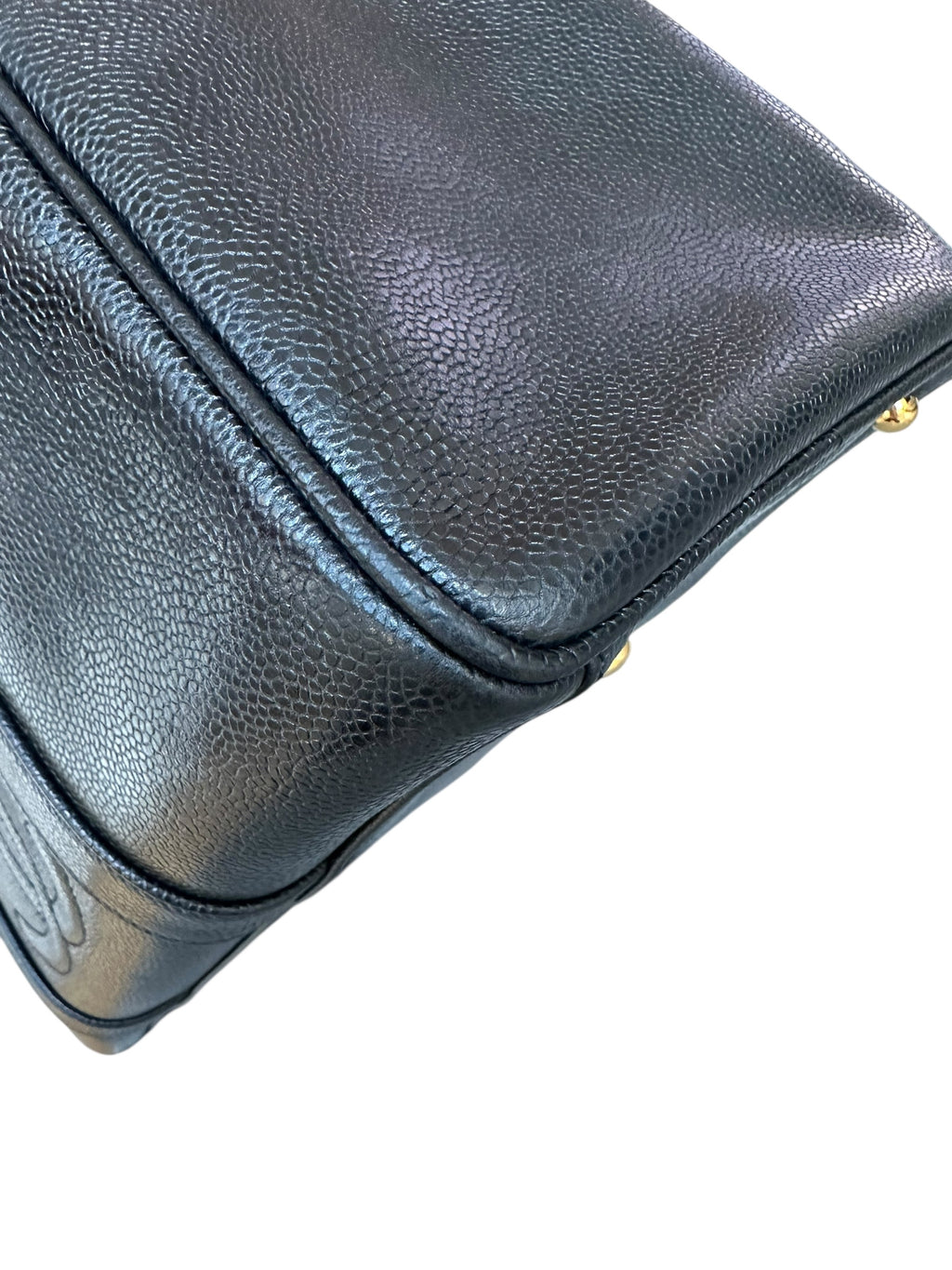 Chanel 1991-1994 Vintage Coco Mark Mini Boston Bag Caviar Skin - Black, GHW