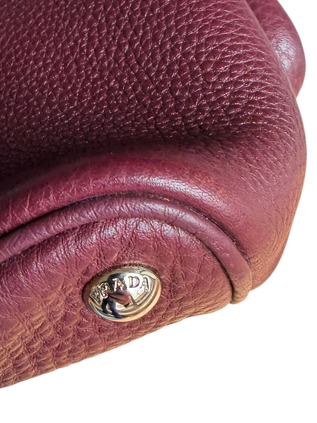 Prada Cuir Double Tote Bag Vitella Daino Leather - Bordeaux
