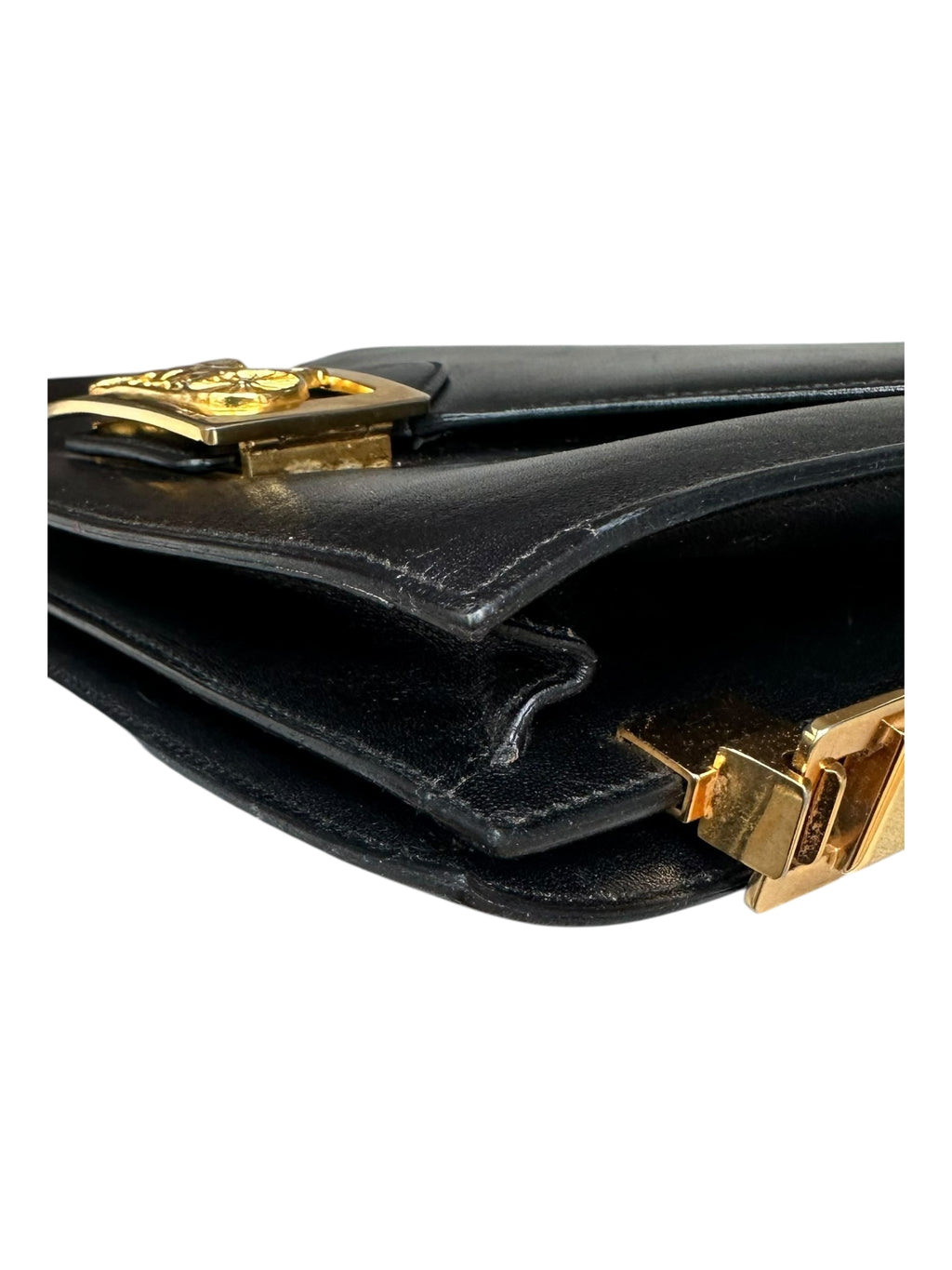 Celine 70s Vintage 2-Way Shoulder Bag with Carriage Clasp - Black