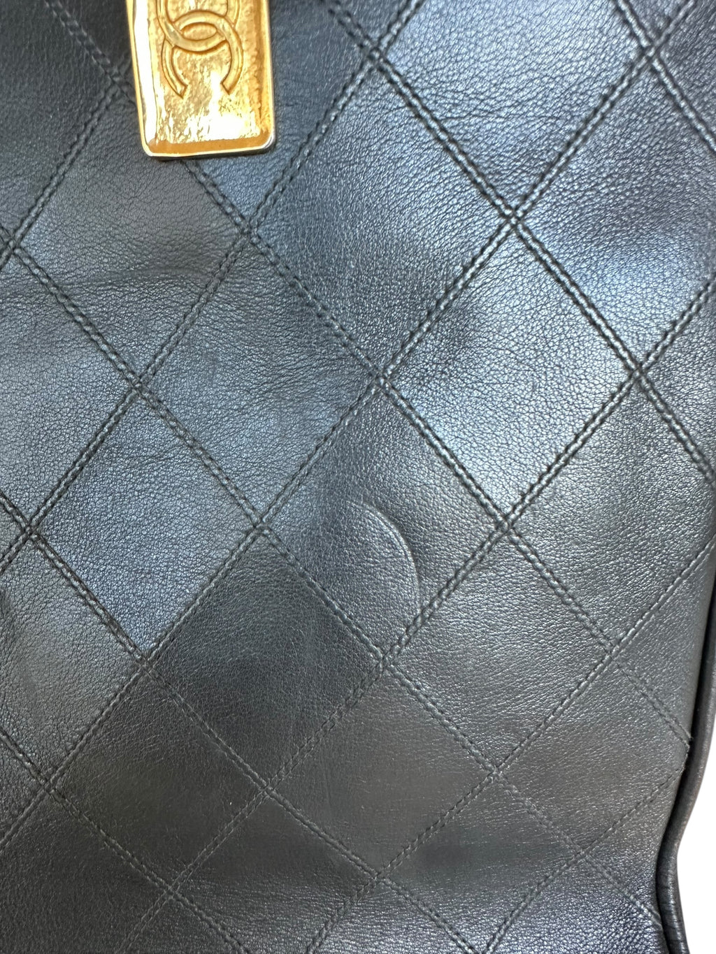 Chanel 1996-1997 Vintage Quilted Supermodel XL Tote - Black, GHW