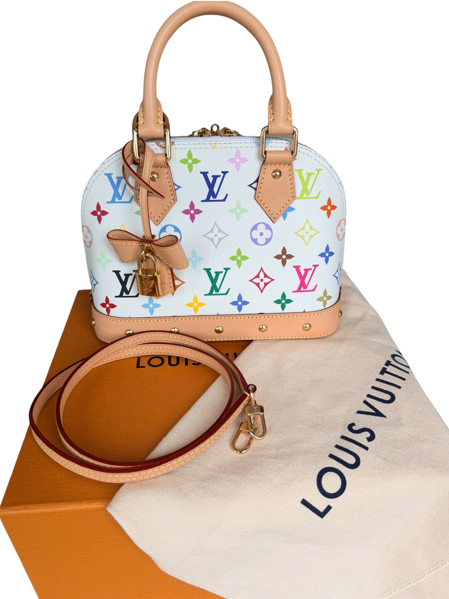 Louis Vuitton x Takashi Murakami Alma BB in White Multicolor