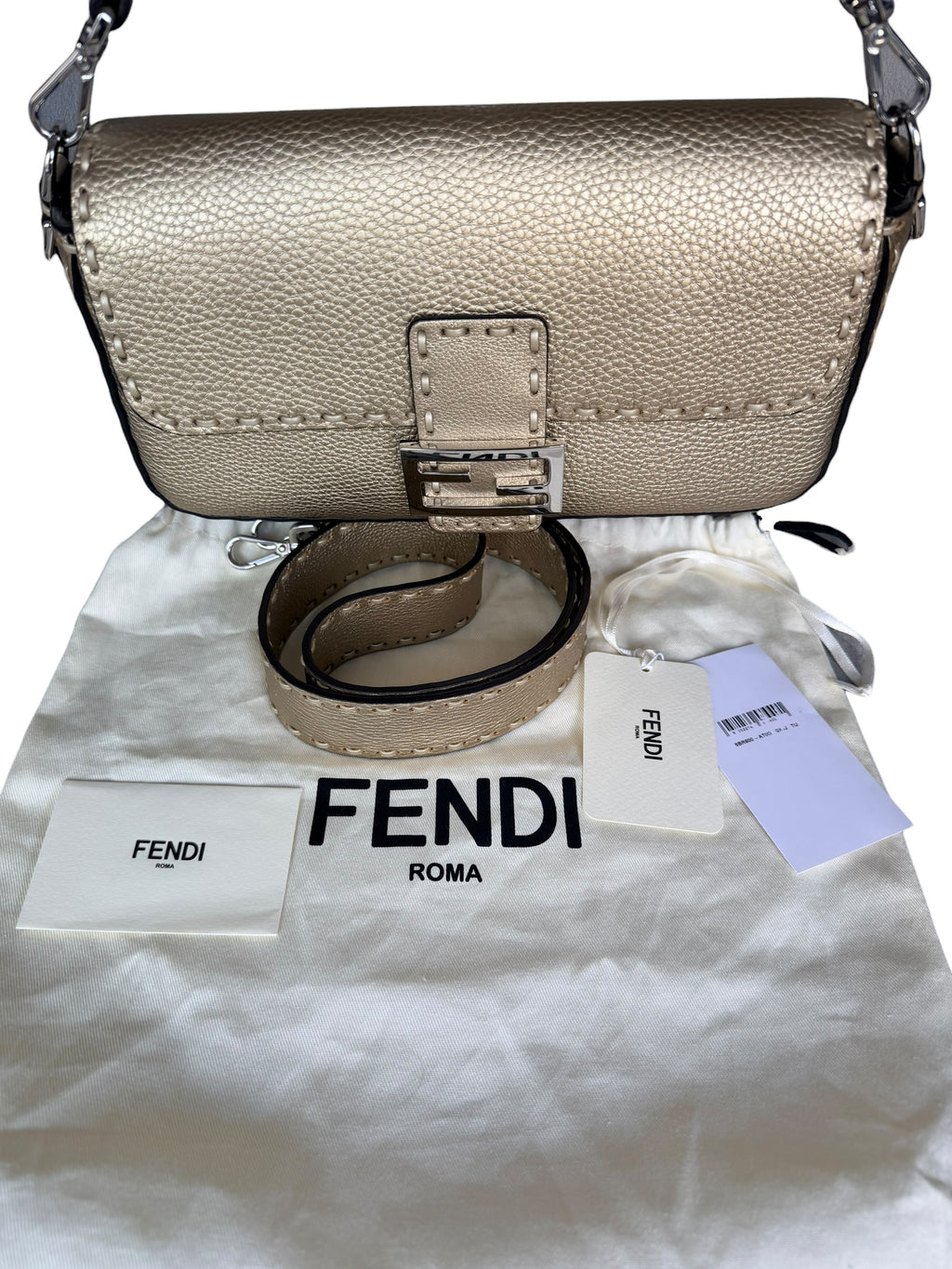 Fendi Baguette Selleria - Gold Leather