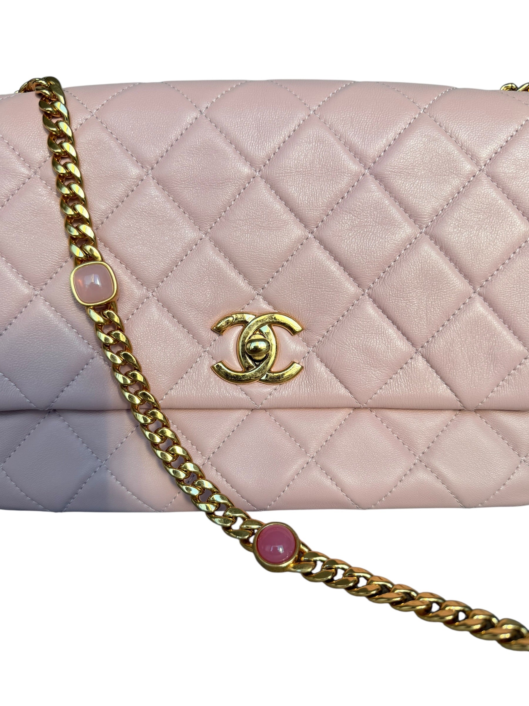 Chanel Small Classic Flap with Fantasy Stone Chain - Pink, GHW