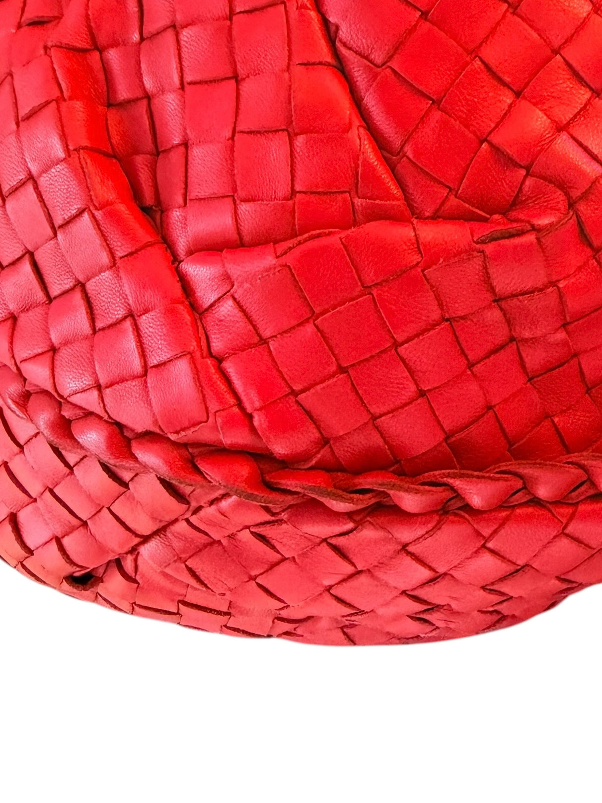Bottega Veneta Intrecciato Nappa Maxi Belly Hobo Bag in Flame Red
