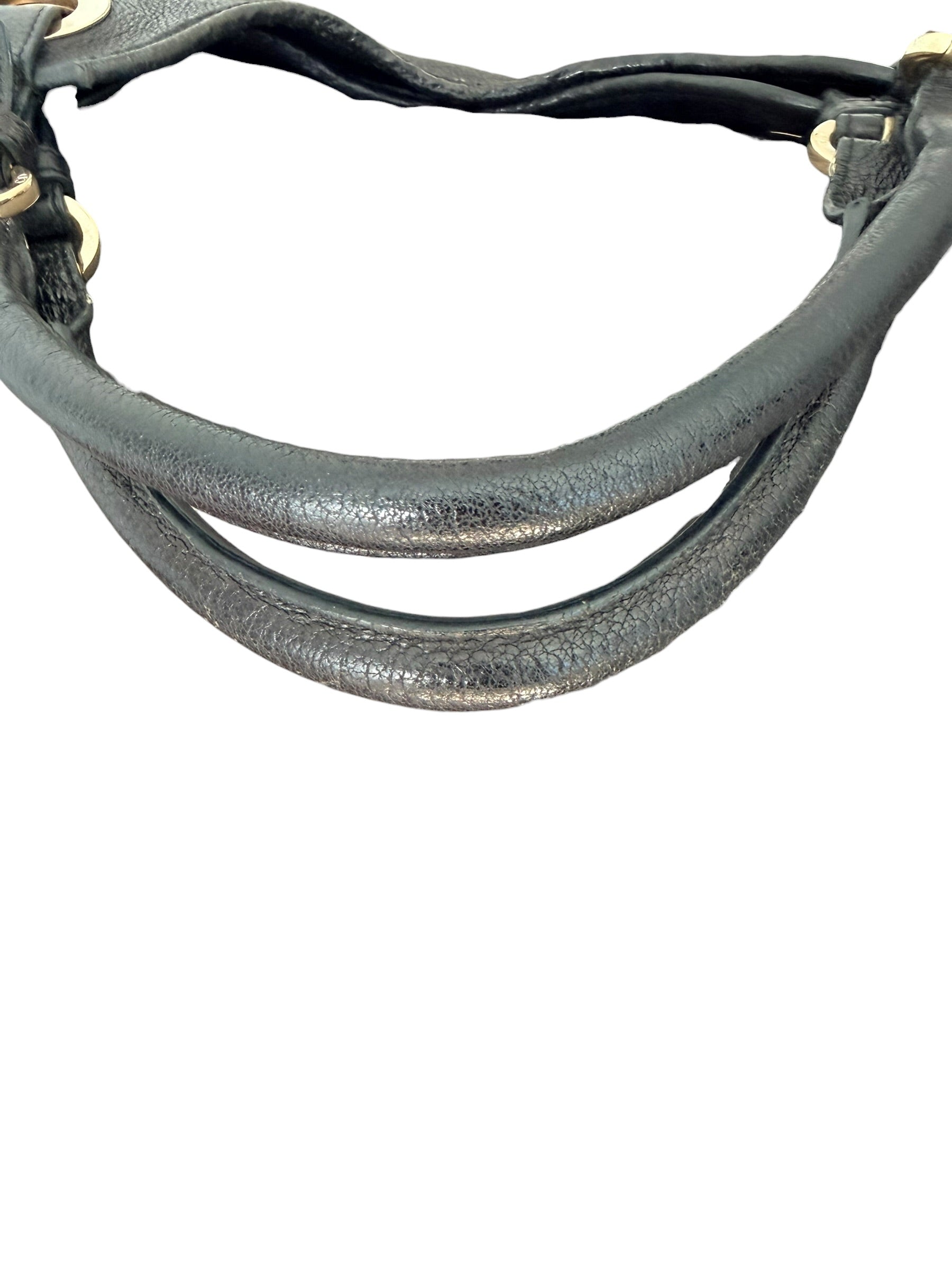 Dior Cannage Bee Hobo in Black Deerskin with Gold Hardware