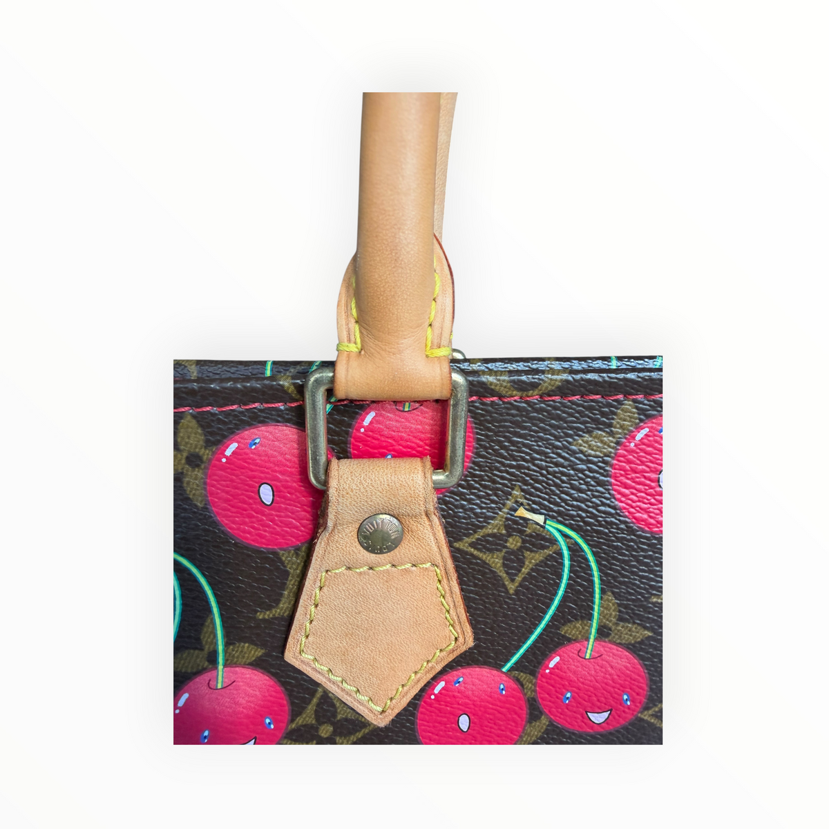 Louis Vuitton Vintage Murakami Sac Plat Tote Bag in Monogram & Cherry