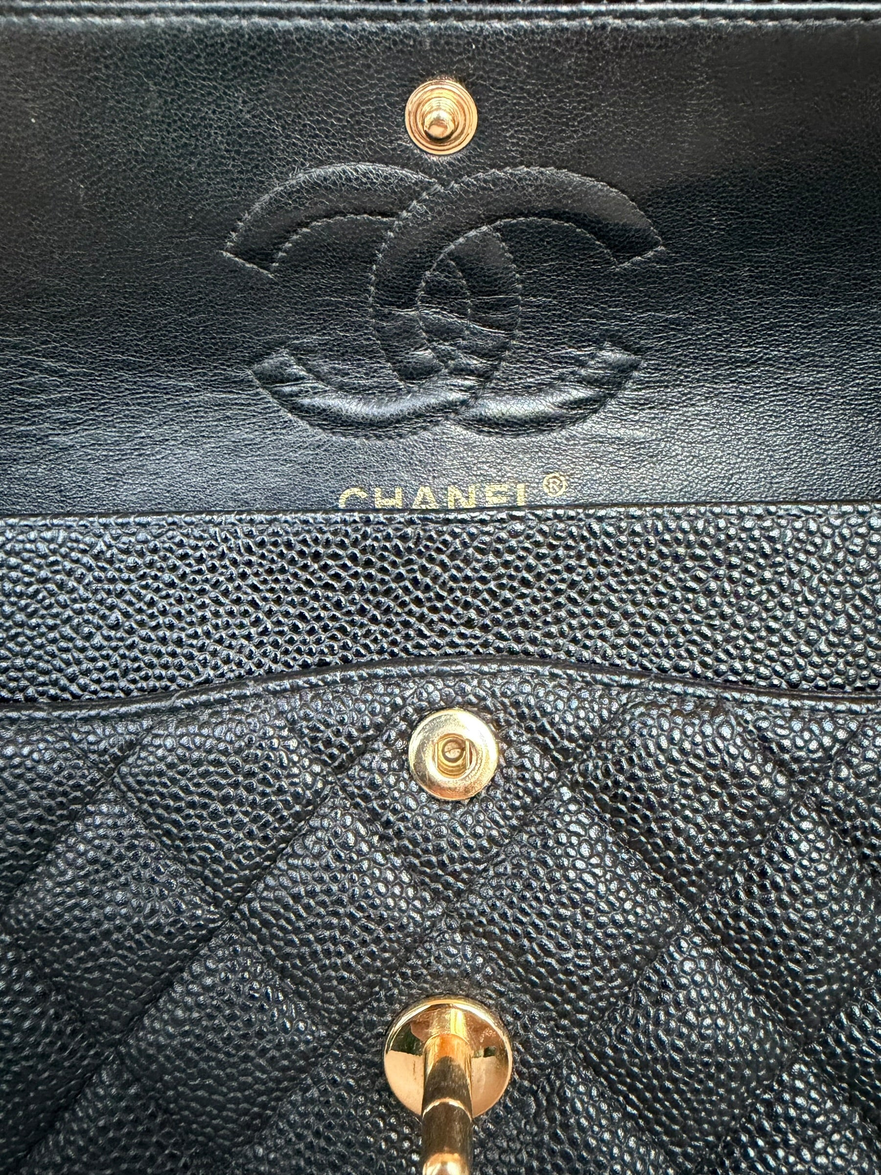 Chanel Small Double Flap in Black Caviar Leather GHW