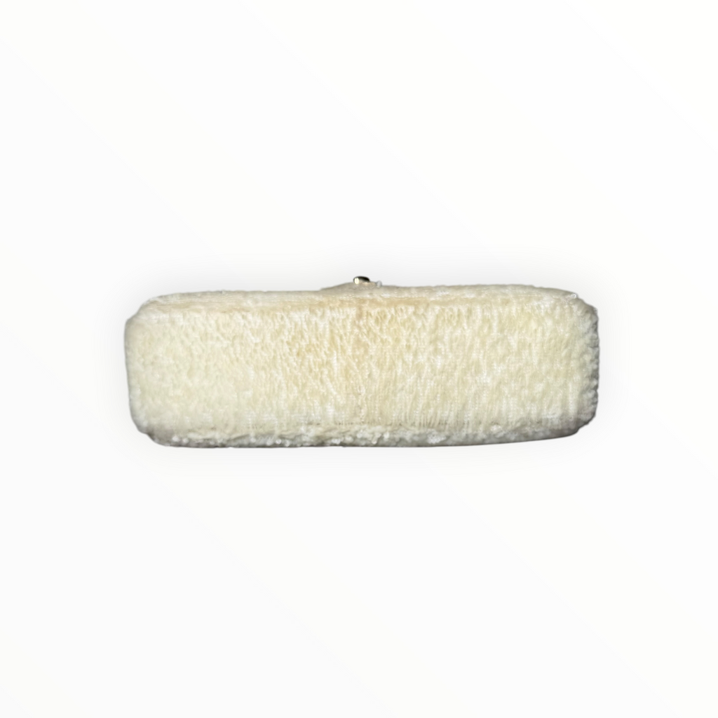 Chanel Sequin Single Flap in Ivory White with Champagne GHW