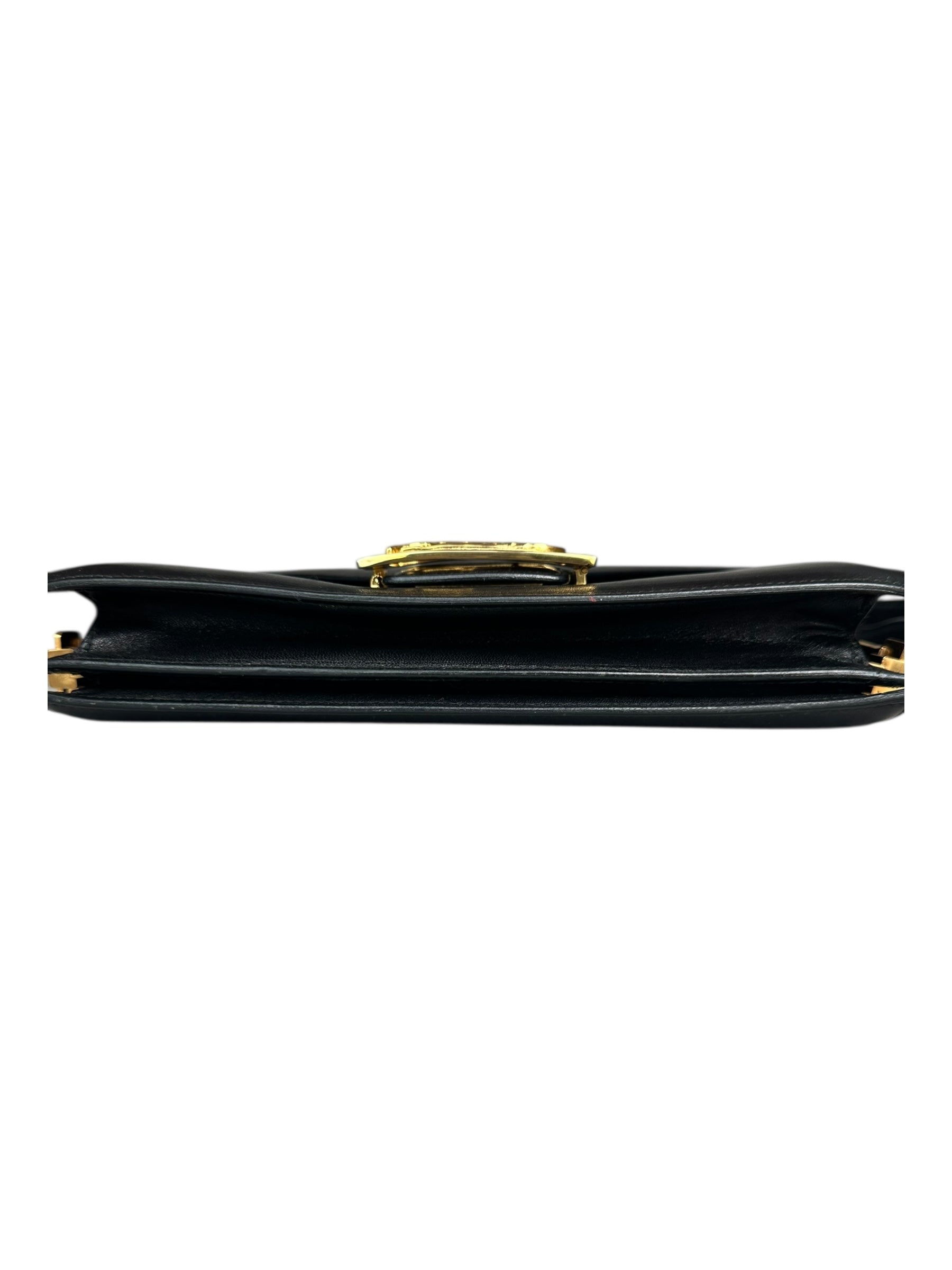 Celine 70s Vintage 2-Way Shoulder Bag with Carriage Clasp - Black