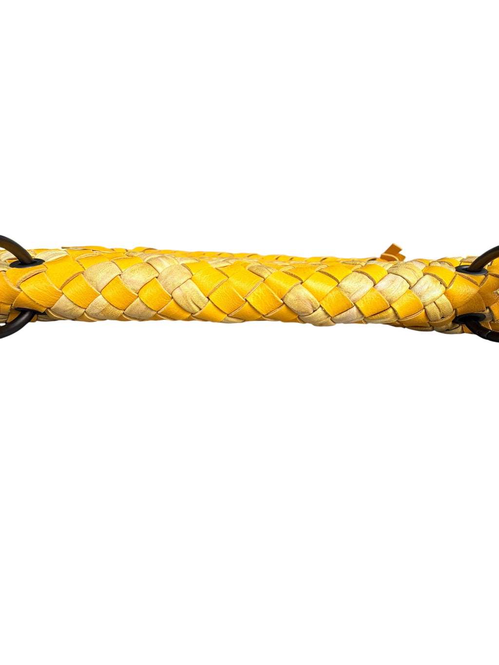 Bottega Veneta Raffia‑Effect Fringe Intrecciato Shoulder Bag in Yellow