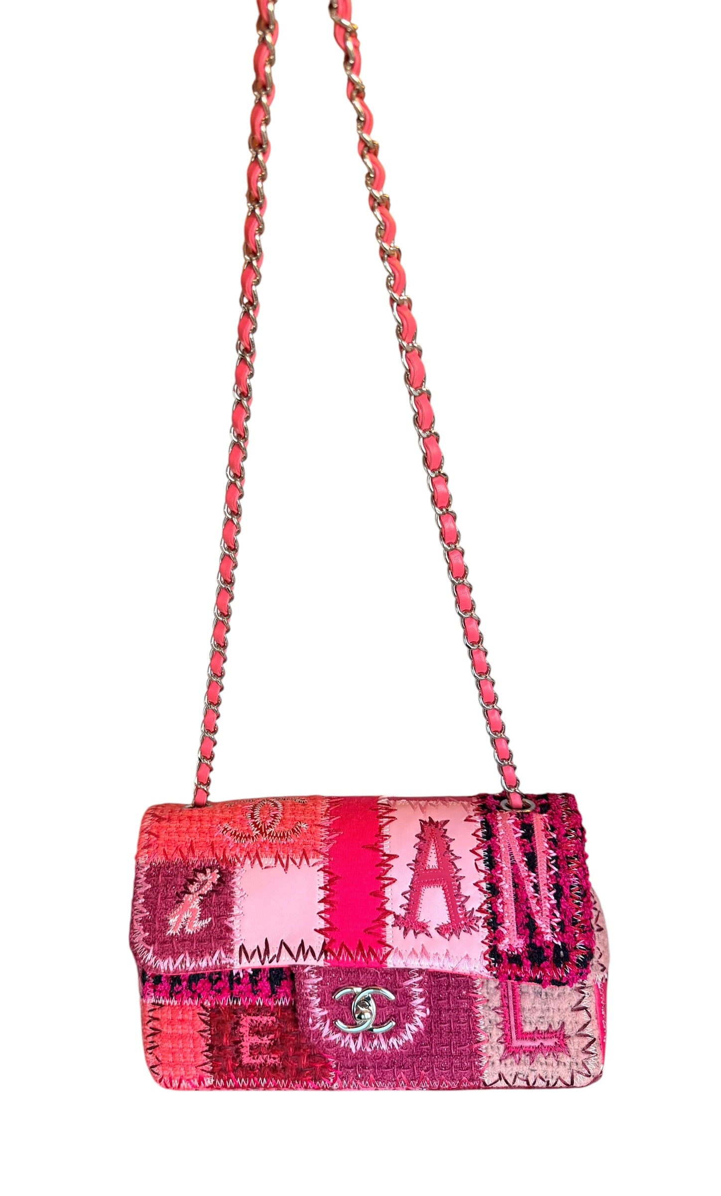 Chanel Medium Classic Flap Patchwork Bag in Pink with SHW