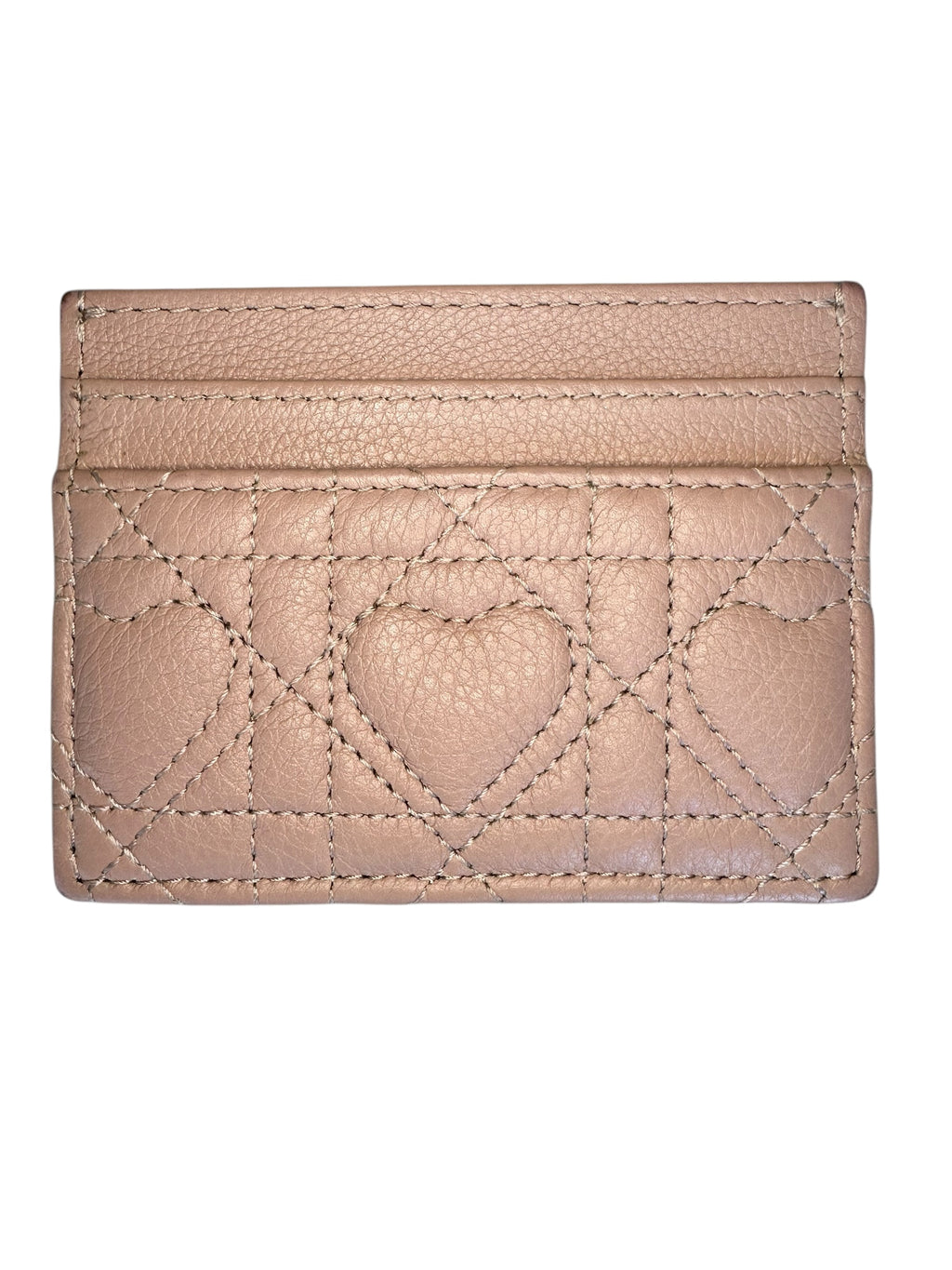 Dior Caro Freesia Card Holder Heart Motif - Pink