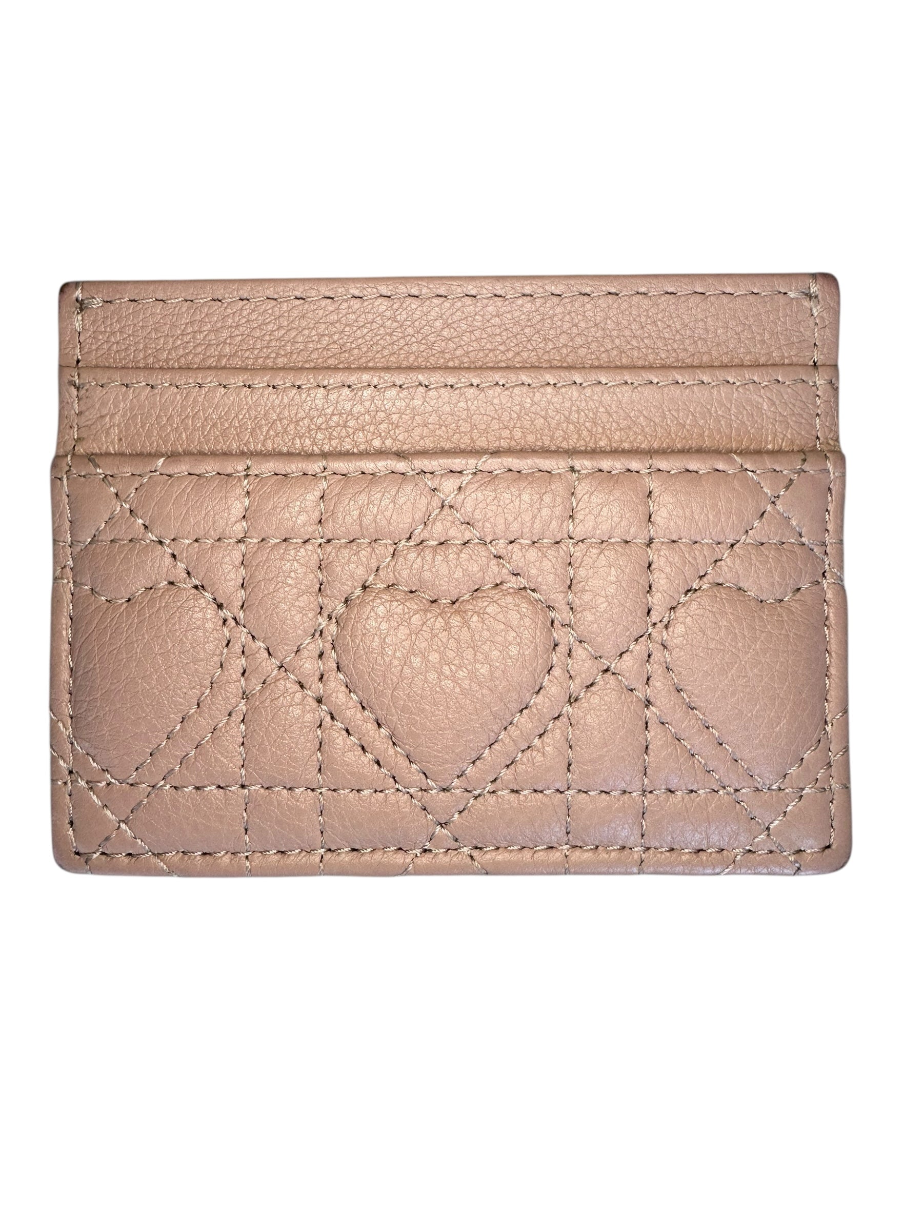 Dior Caro Freesia Card Holder Heart Motif - Pink