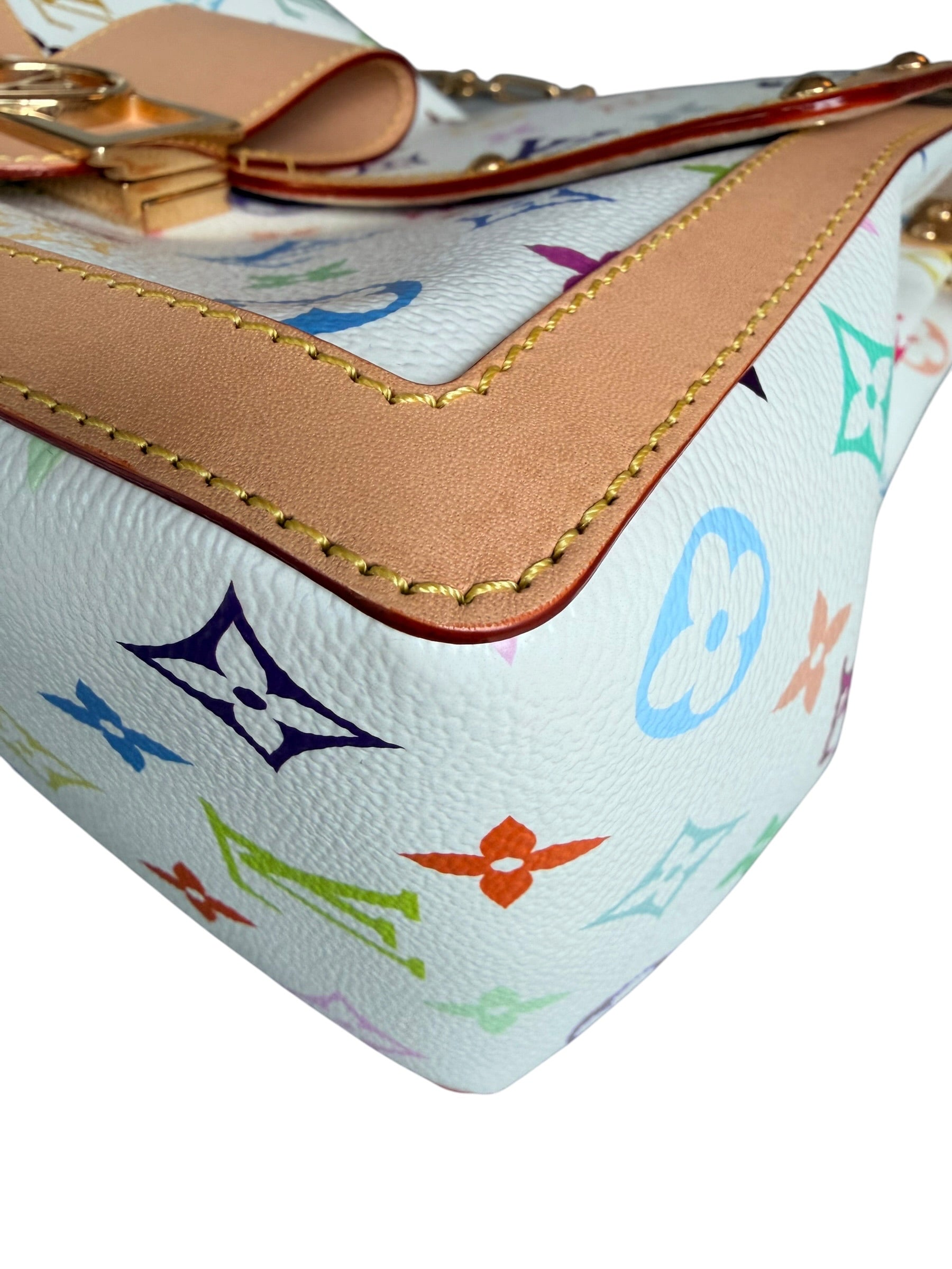 Louis Vuitton x Takashi Murakami Dauphine Soft GM in White Multicolor Monogram