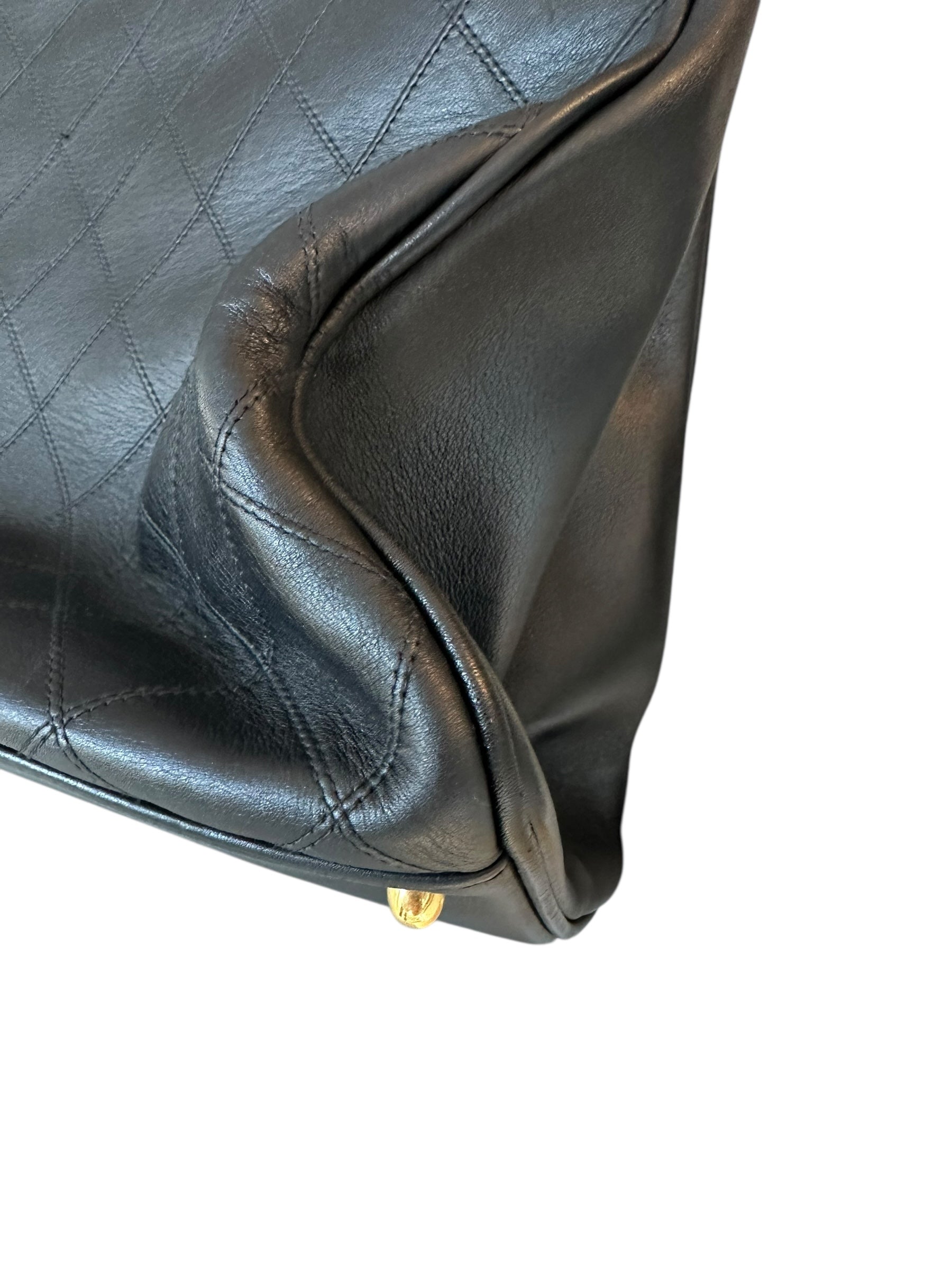 Chanel 1996-1997 Vintage Quilted Supermodel XL Tote - Black, GHW