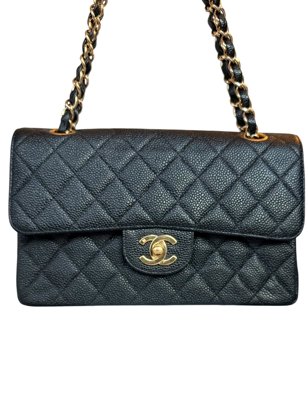 Chanel Small Double Flap in Black Caviar Leather GHW