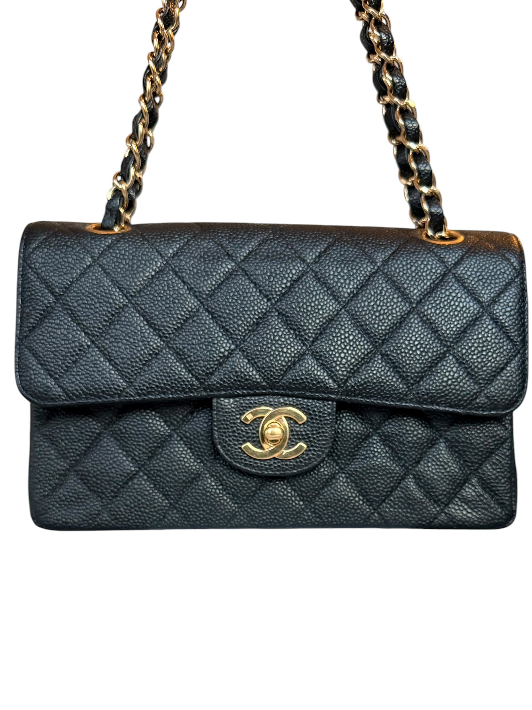 Chanel Small Double Flap in Black Caviar Leather GHW