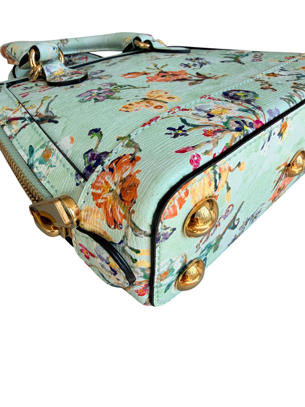 Gucci Soave Amore Limited Edition Horsebit Floral Leather Satchel - Micro Run
