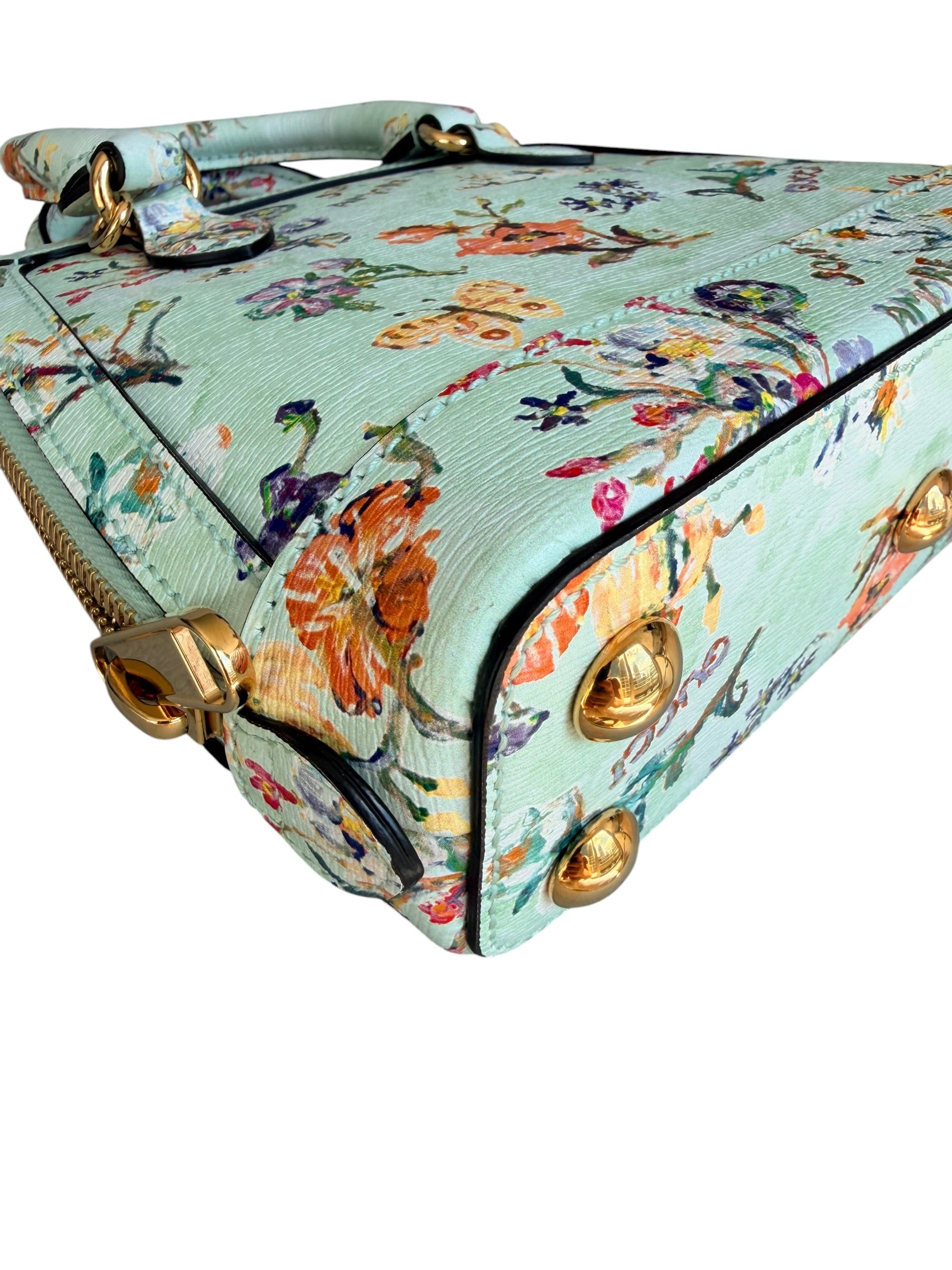 Gucci Soave Amore Limited Edition Horsebit Floral Leather Satchel - Micro Run