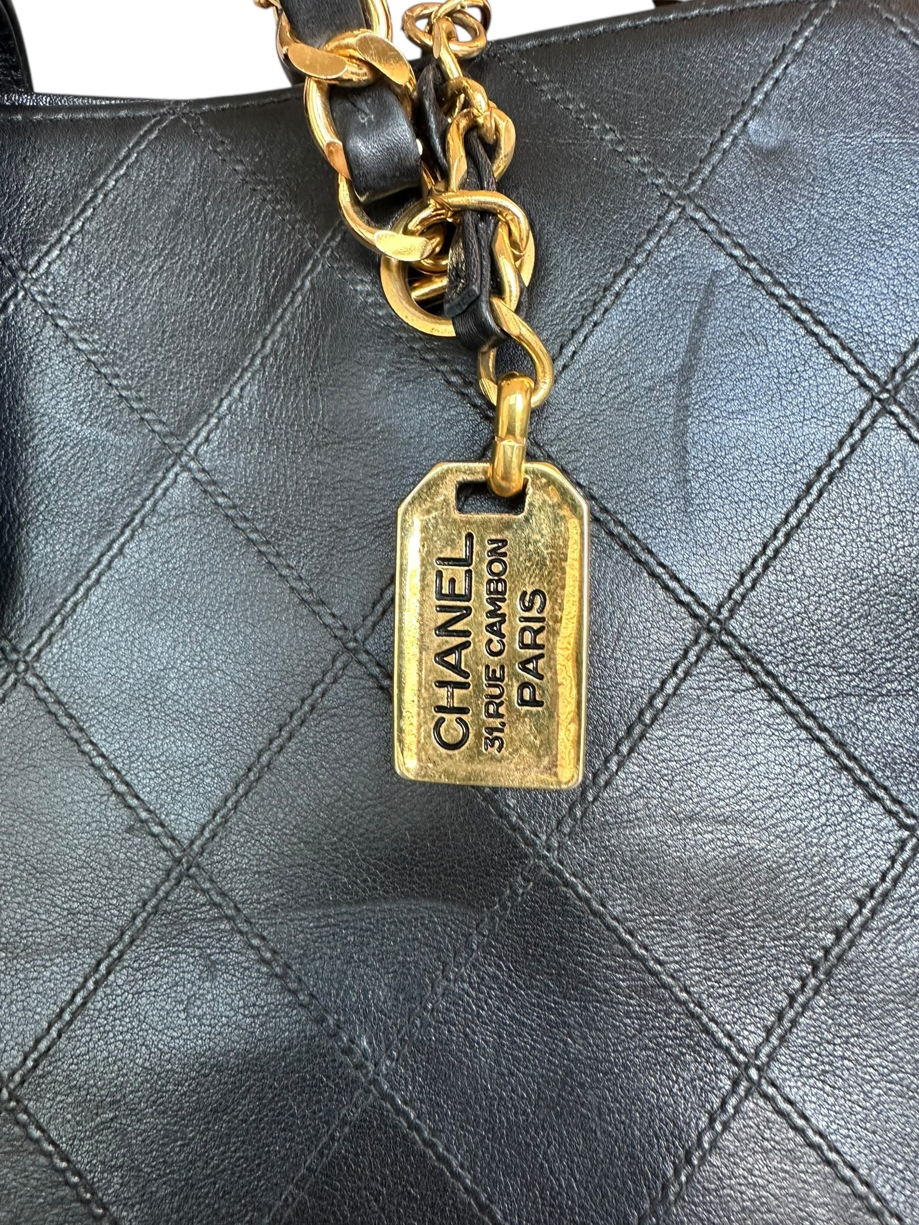 Chanel 1996-1997 Vintage Quilted Supermodel XL Tote - Black, GHW