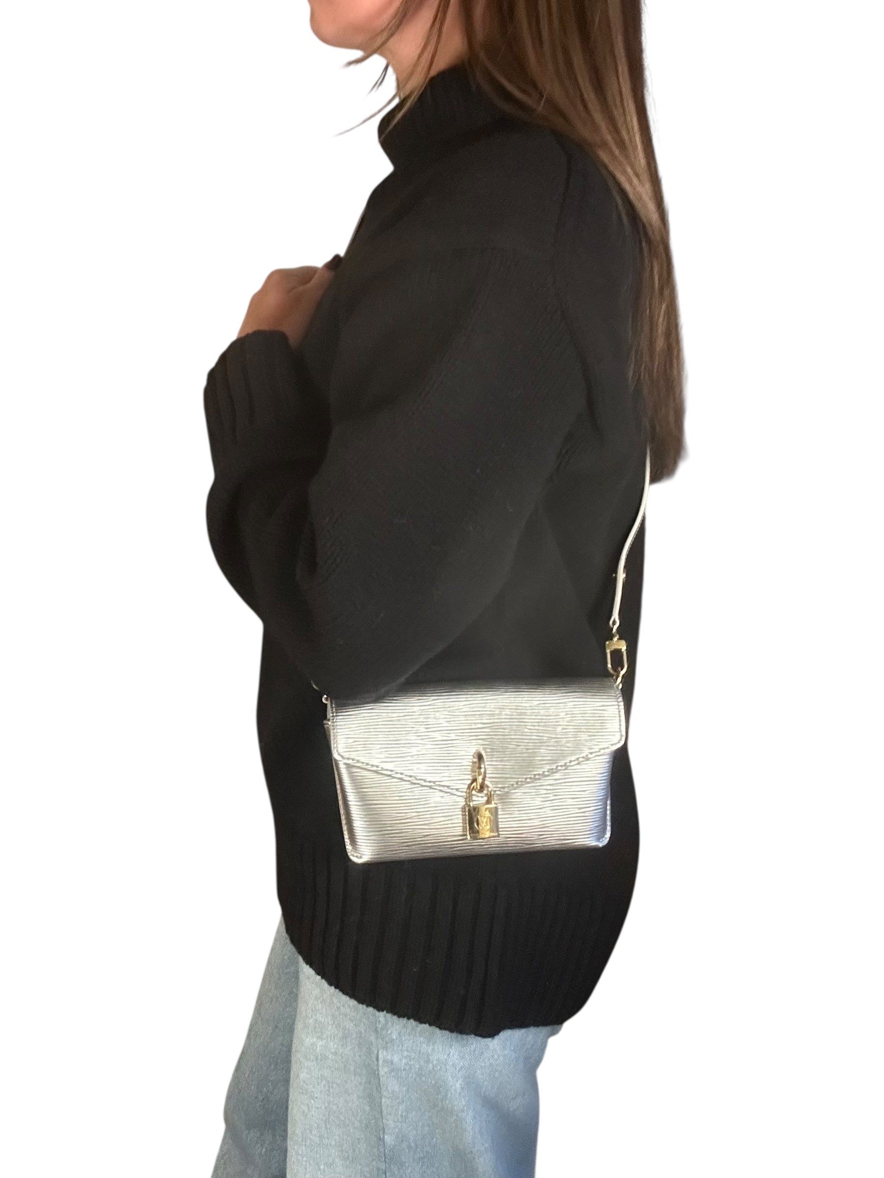 Louis Vuitton Padlock on Strap Epi Leather Chain Shoulder Bag - Silver, GWH