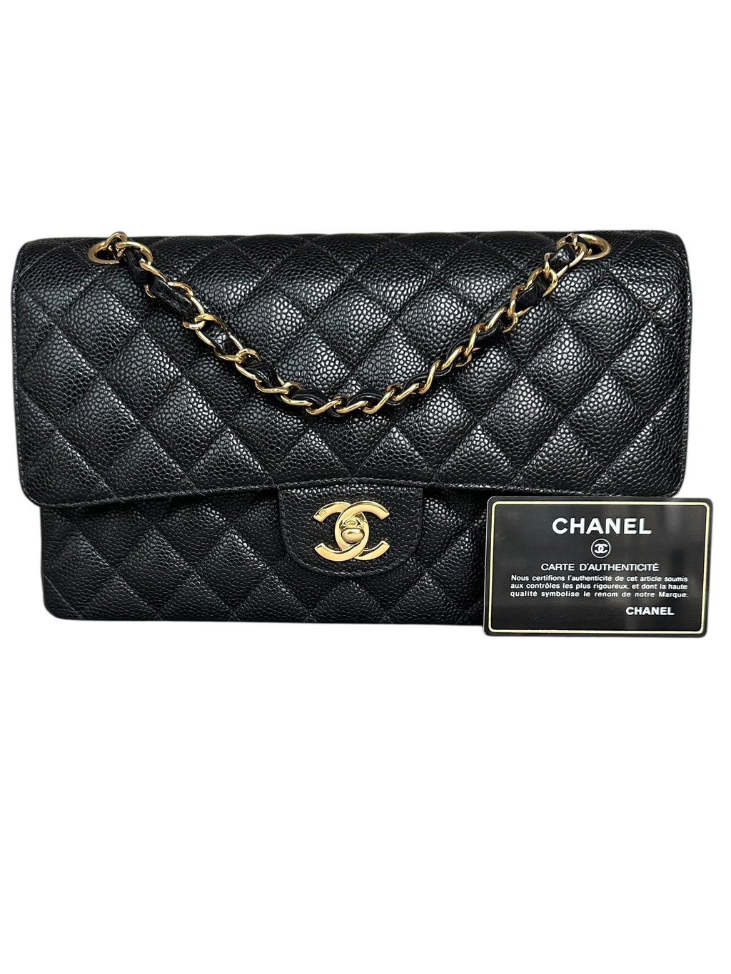 Chanel Vintage Caviar Leather Medium Double Flap with Black Interior - Black, GHW