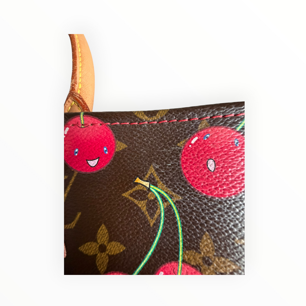 Louis Vuitton Vintage Murakami Sac Plat Tote Bag in Monogram & Cherry