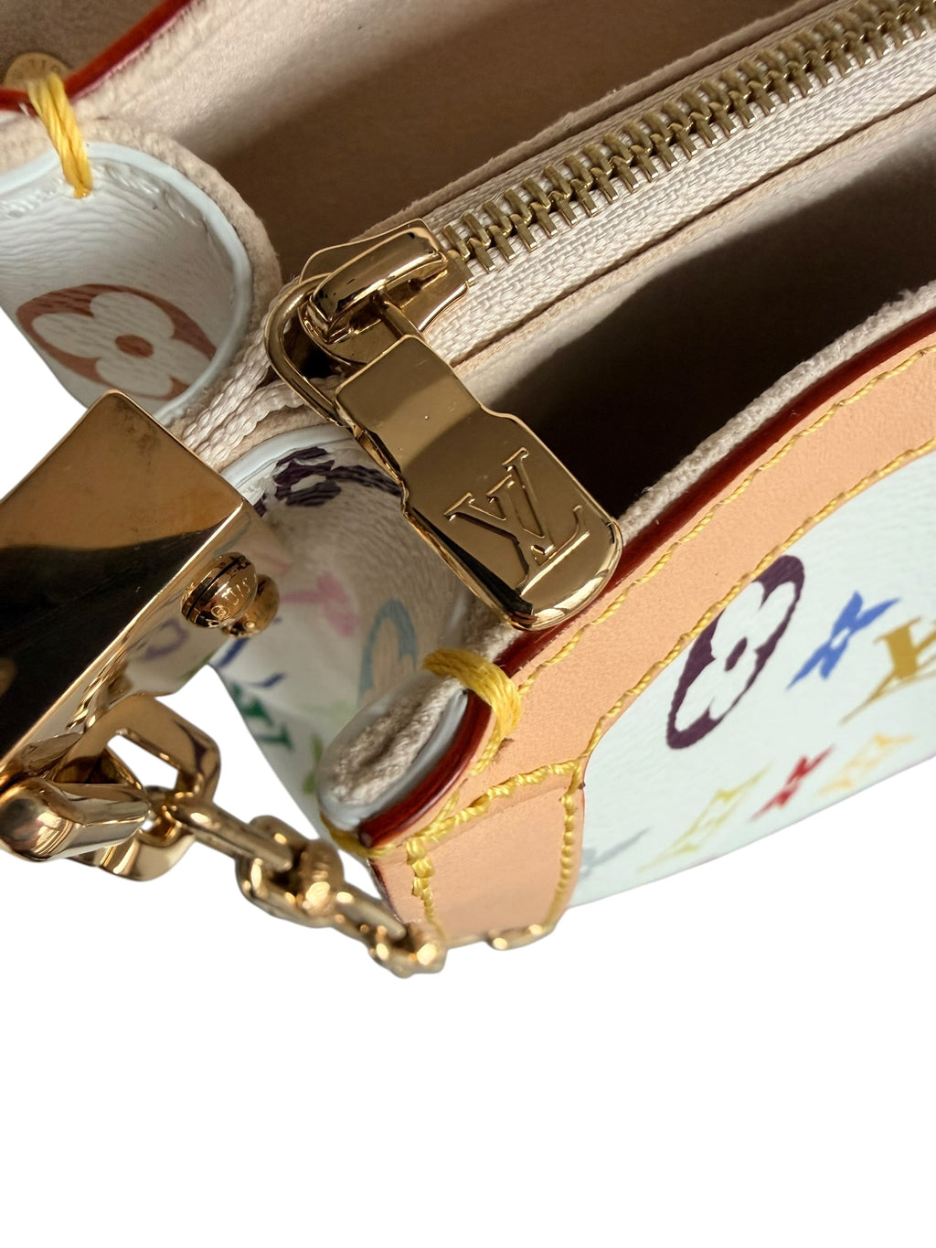 Louis Vuitton x Takashi Murakami Dauphine Soft GM in White Multicolor Monogram