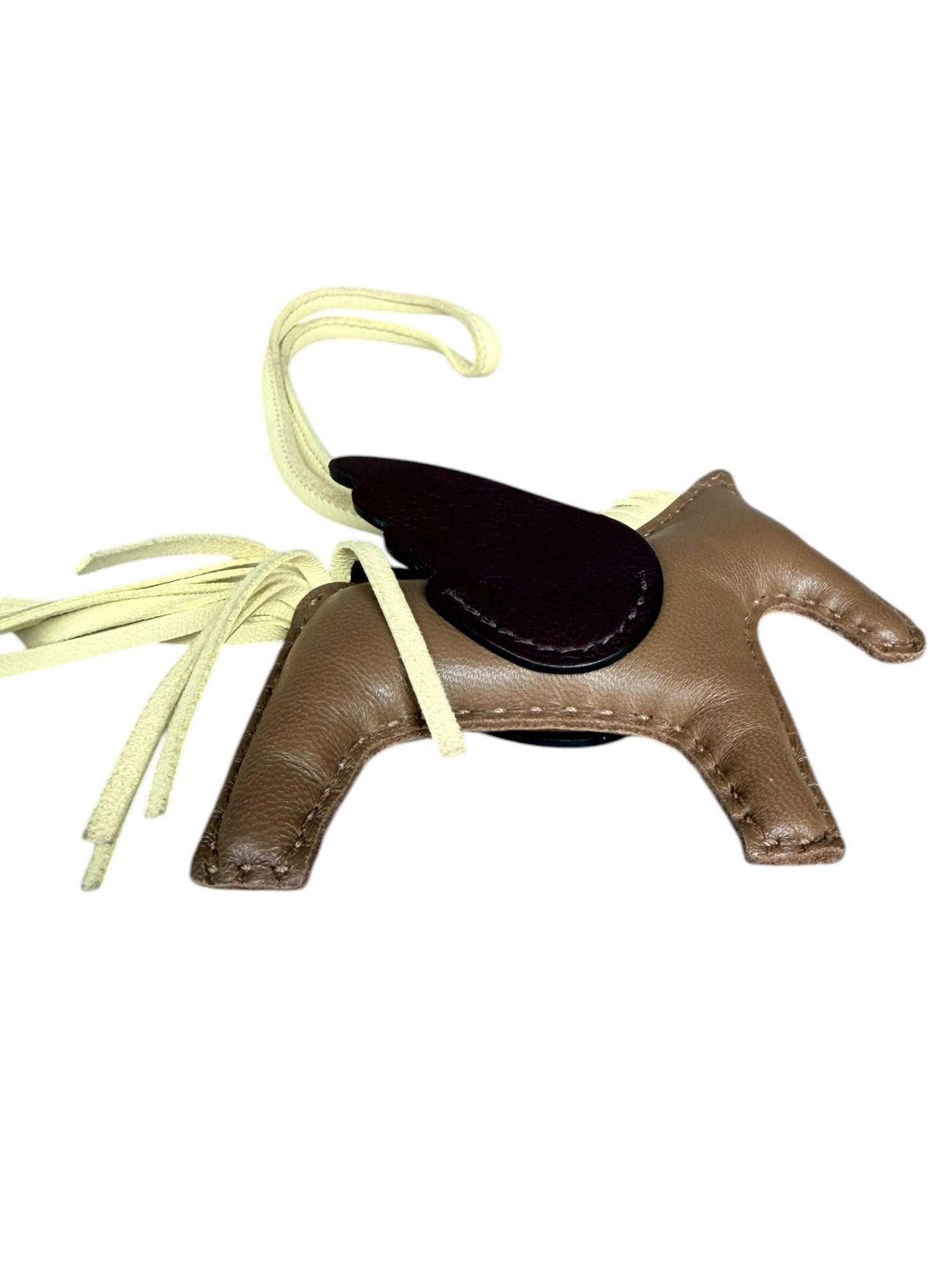 Hermès Rodeo Pegasus PM Charm in Agneau & Veau Swift – Etoupe / Jaune / Rouge Milton