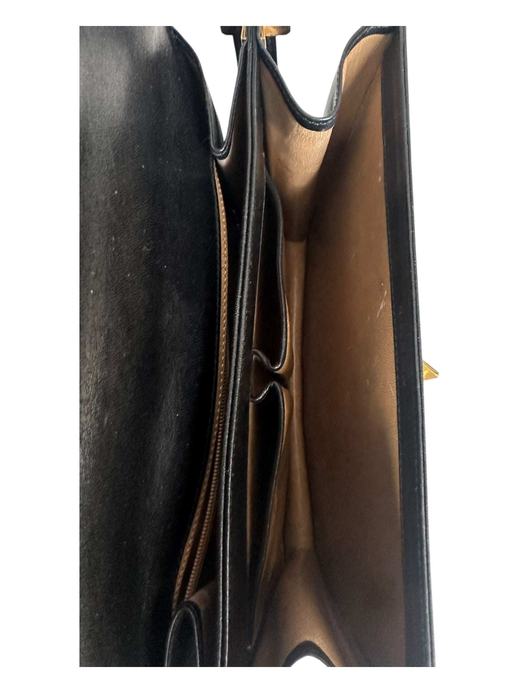 Celine 70s Vintage 2-Way Shoulder Bag with Carriage Clasp - Black