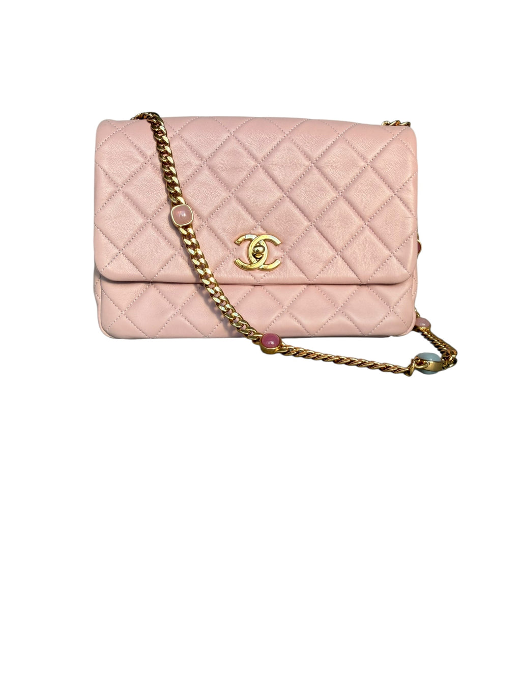 Chanel Small Classic Flap with Fantasy Stone Chain - Pink, GHW