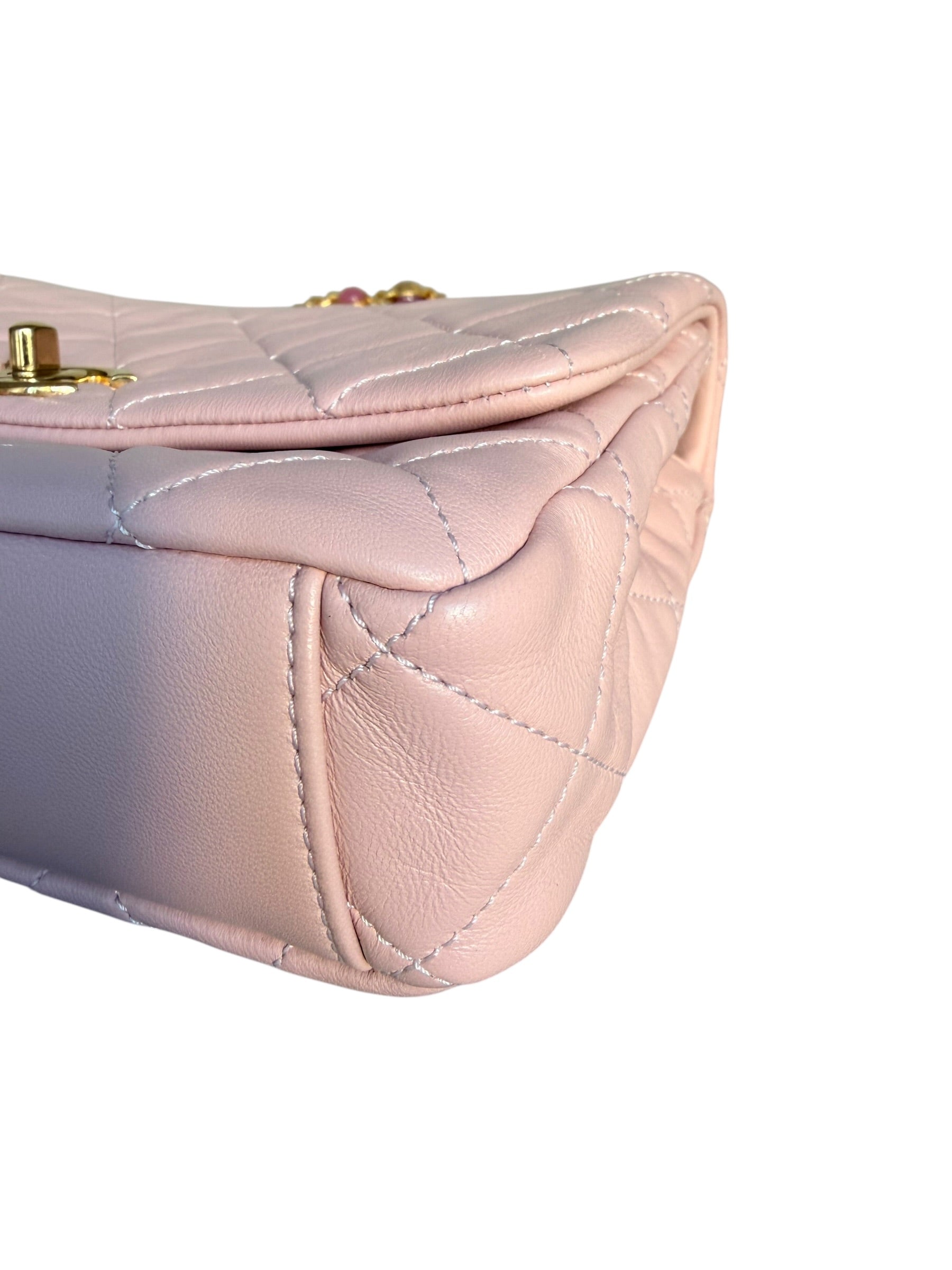Chanel Small Classic Flap with Fantasy Stone Chain - Pink, GHW