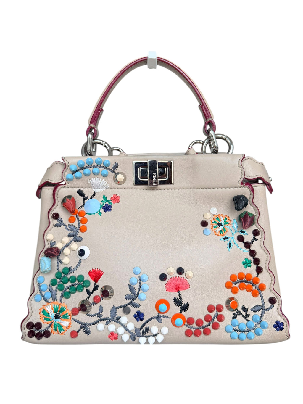 Fendi Peekaboo Embellished Floral Convertible Bag
