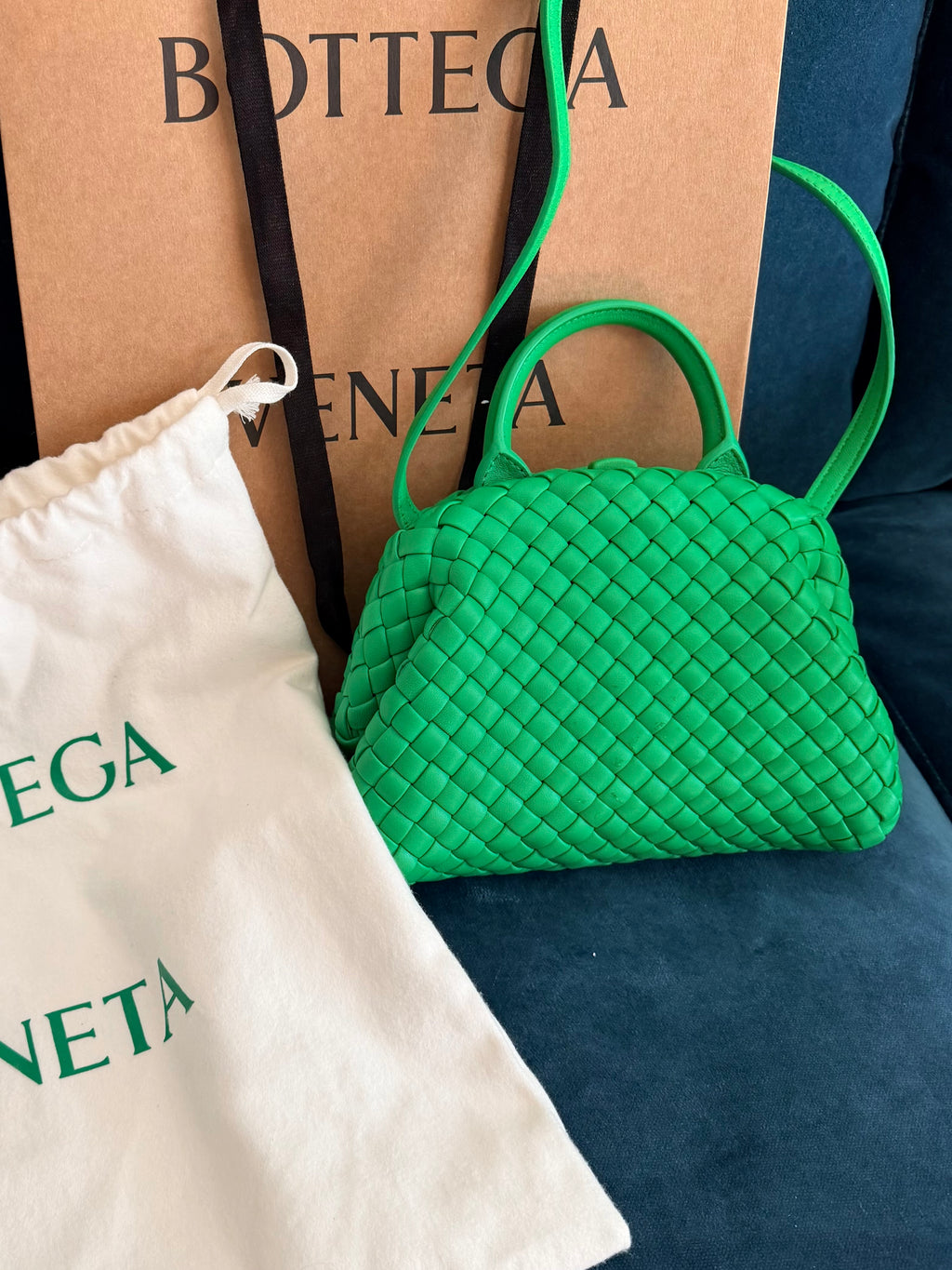 Bottega Veneta Mini Handle Bag in Parakeet Green