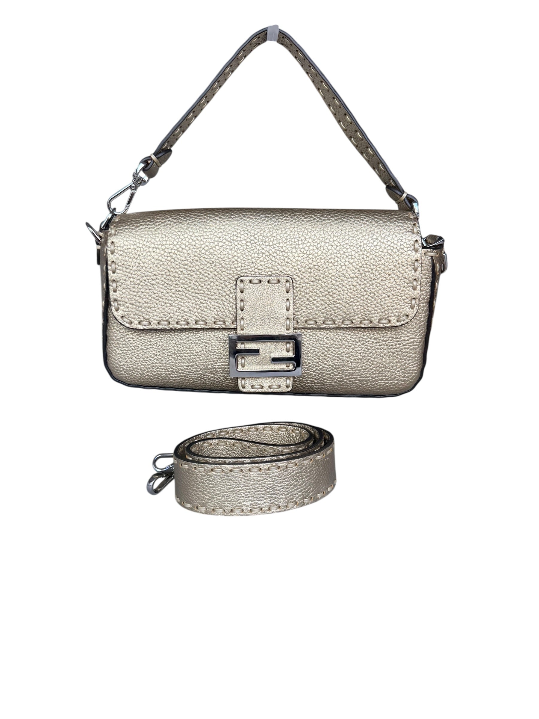 Fendi Baguette Selleria - Gold Leather